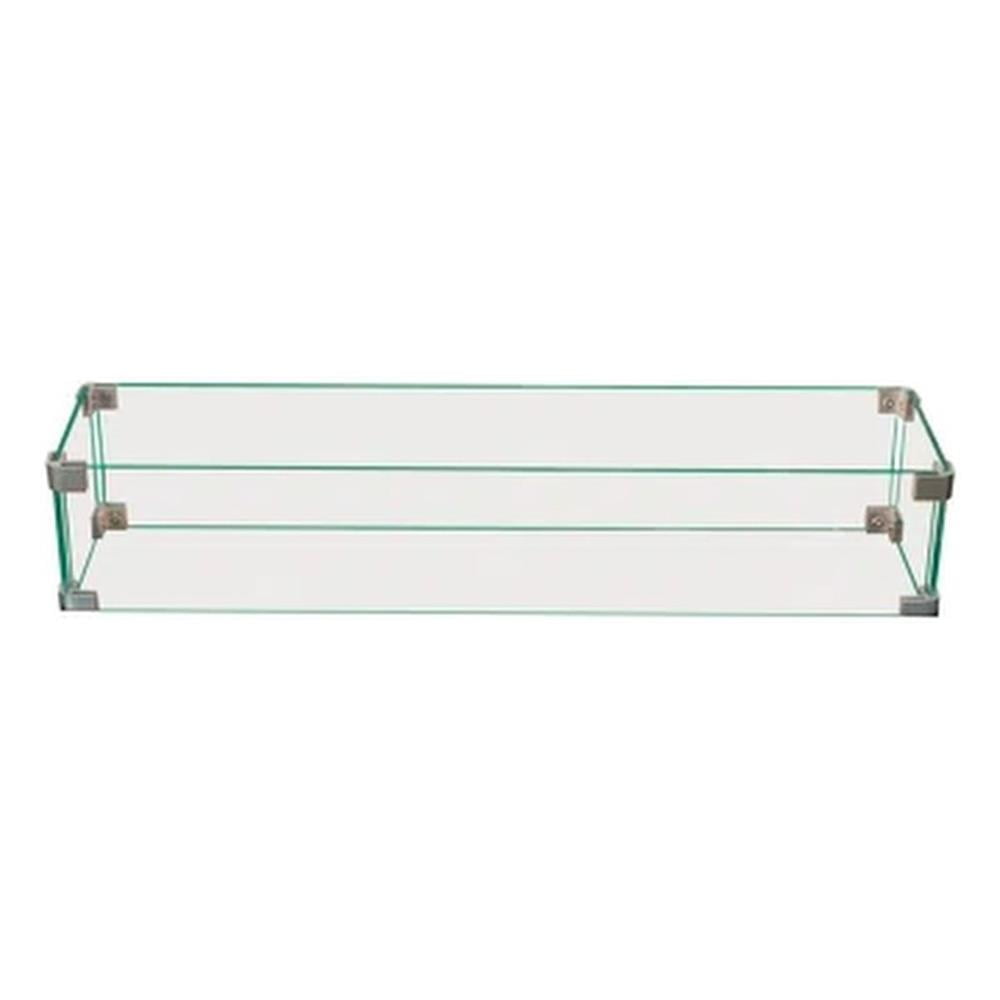Living Source International Rectangle Fire Pit Flame Guard (Clear, 24 in x 12 in) 5uxg0