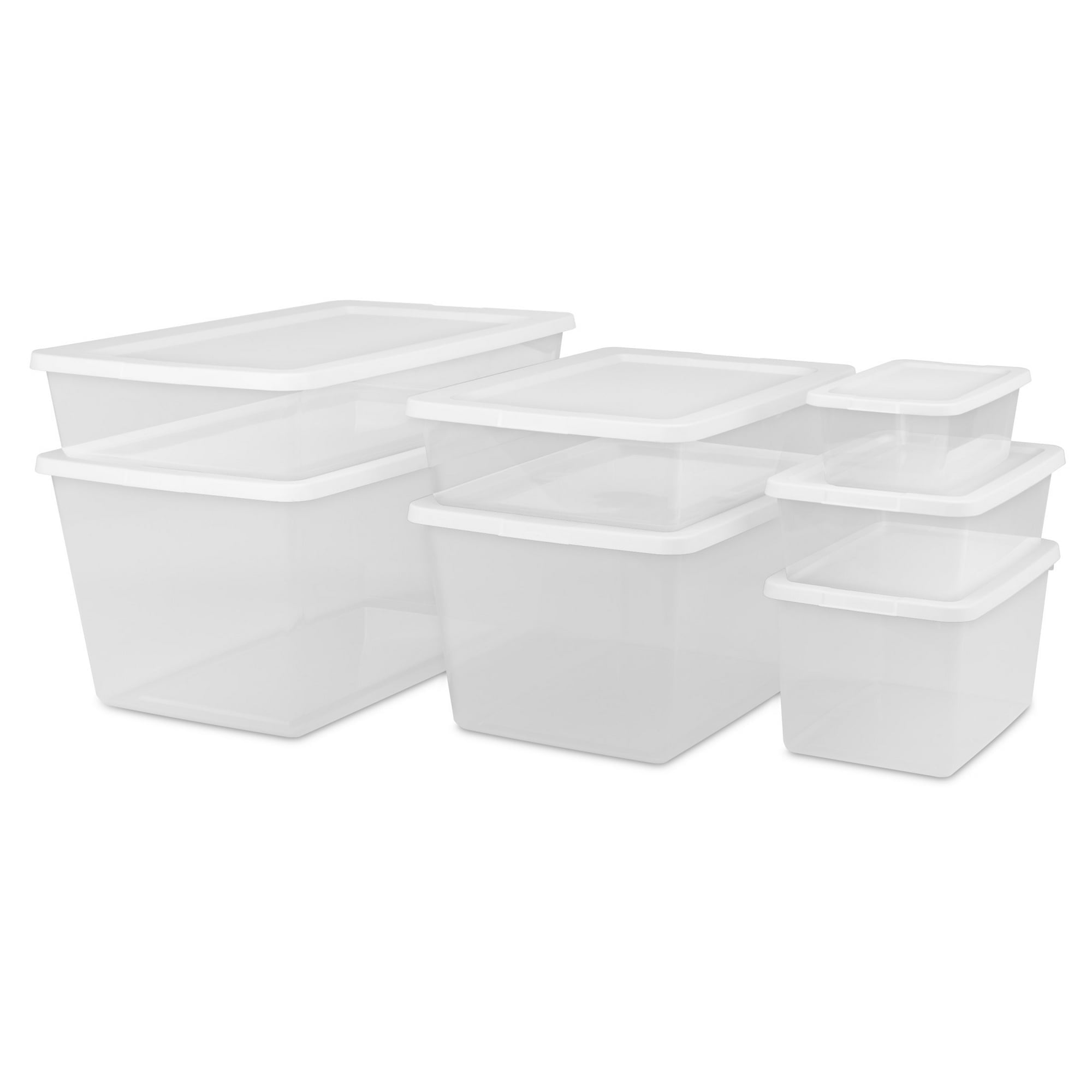 Sterilite 28 Quart Storage Bin, Clear Plastic Container with Snap-On Lid (Clear, 28 Quart) mx78p