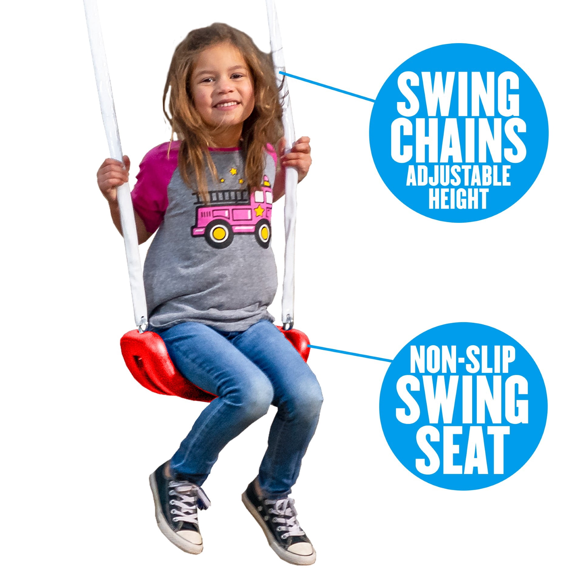 XDP Recreation Freedom Fun Metal Swing Set with Super Disc Saucer, See-Saw, and Slide (White, 128 in W x 91 in D x 74 in H) b6pmt