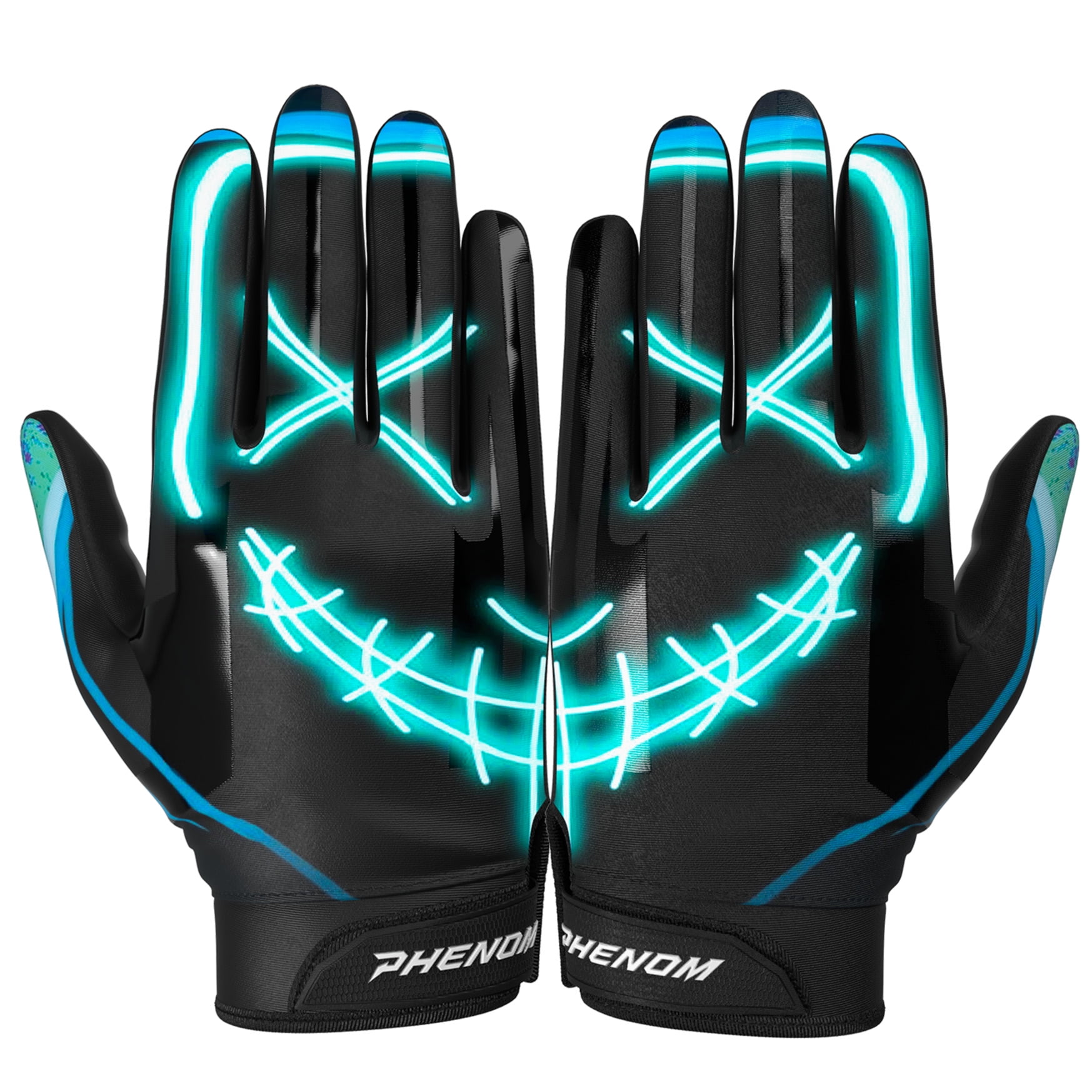 Phenom Elite AfterDark Football Gloves (Blue, Adult Large) jl7jz