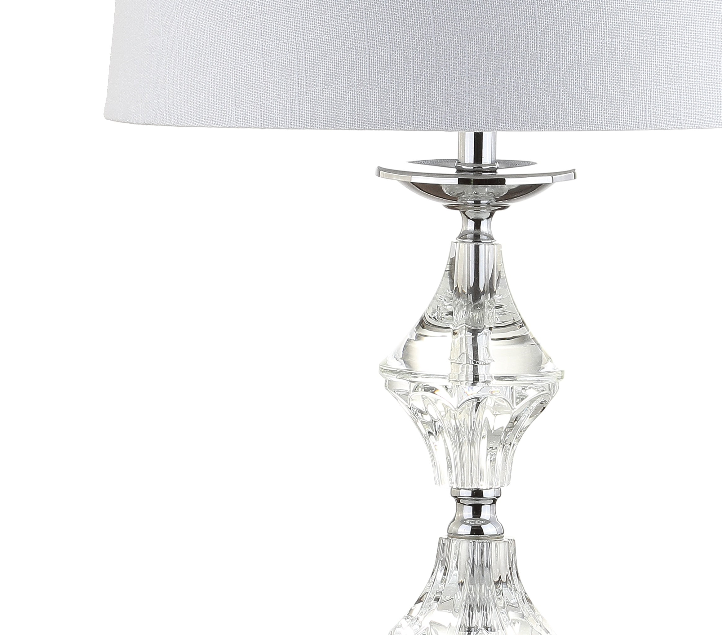 JONATHAN Y Madison Crystal LED Table Lamp Set, Modern Decorative Lighting for Living Room and Bedroom (Clear/Chrome, 27.5 in, Set of 2) a85rw