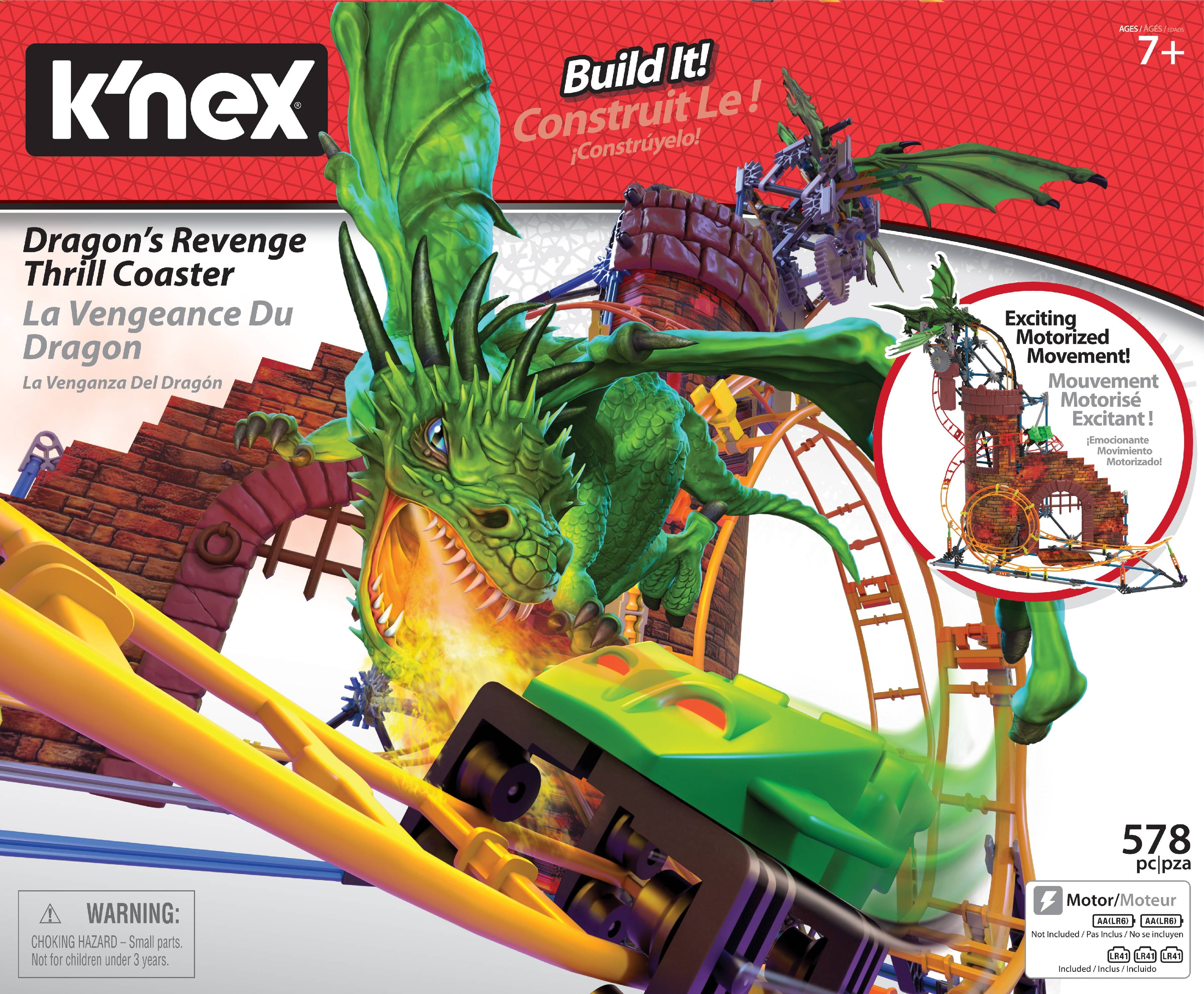 K'NEX Dragon's Revenge Roller Coaster Construction Set (578 Pieces) g8n1v