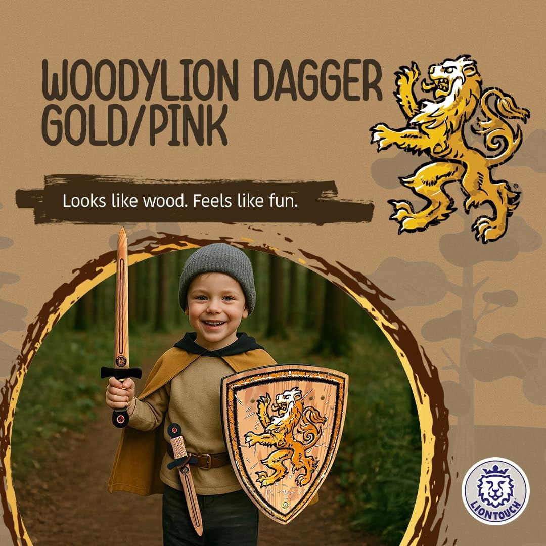 Liontouch WoodyLion Toy Sword Foam Dagger for Kids (Gold, Small) d6wl2