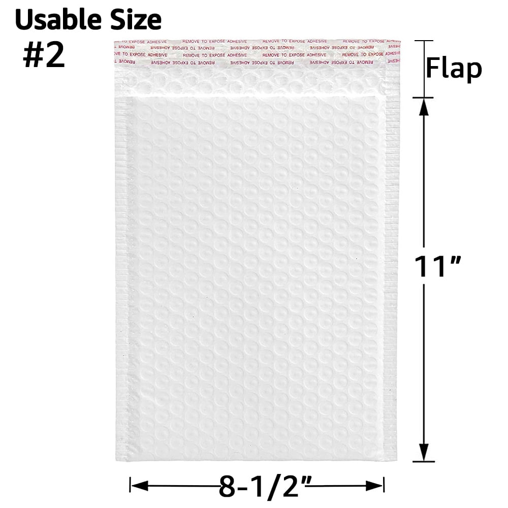 Airjacket Poly Bubble Mailers Padded Shipping Envelopes (White, 100 Pack) hhpmq