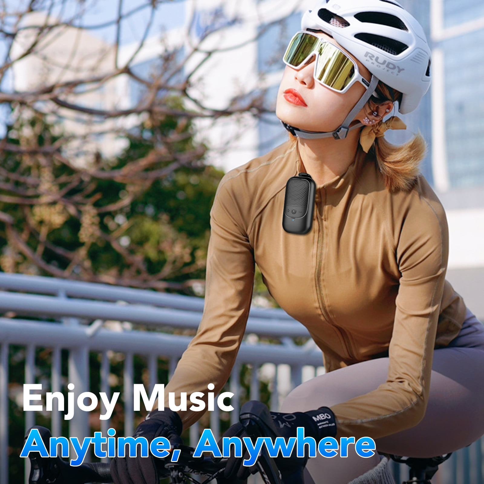 CASCHO Wearable Bluetooth Speaker Clip-On Wireless Mini Speaker (Black, 1.87 oz) e52mq
