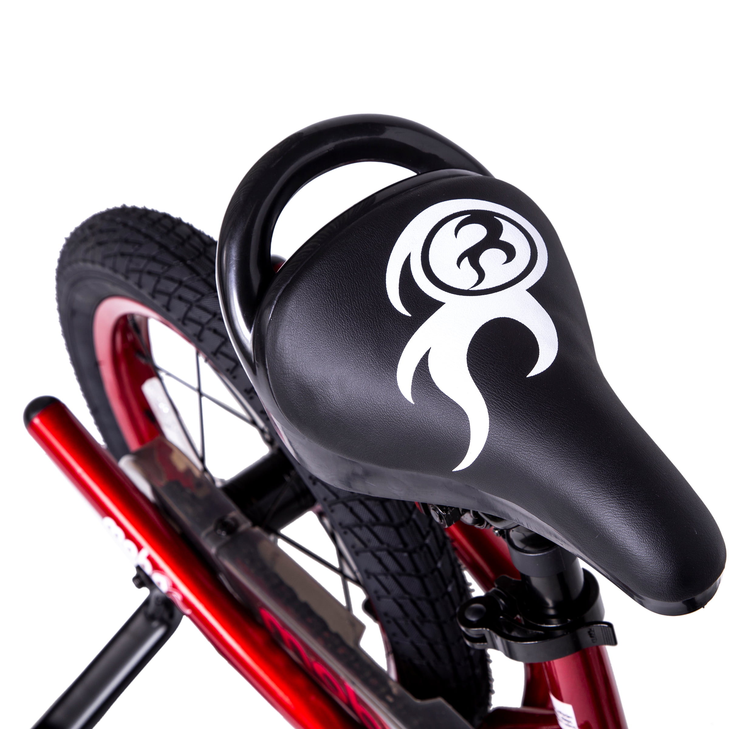 Mobo Kids Bike with Training Wheels for Toddlers, Adjustable Handlebars and Seat (Red, 14 in) lvavm