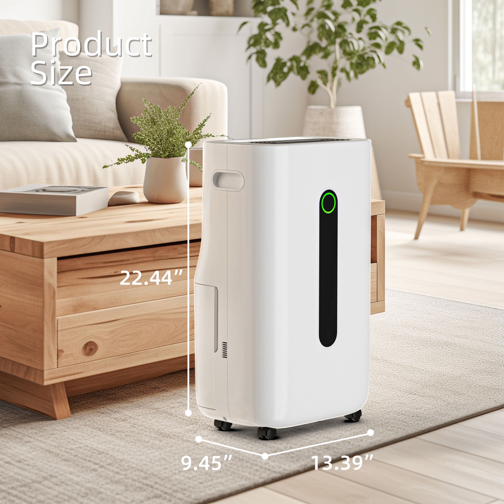 Rocyis High-Efficiency Dehumidifier for Large Rooms and Basements (White, 1.7 Gallon Tank) ki55o
