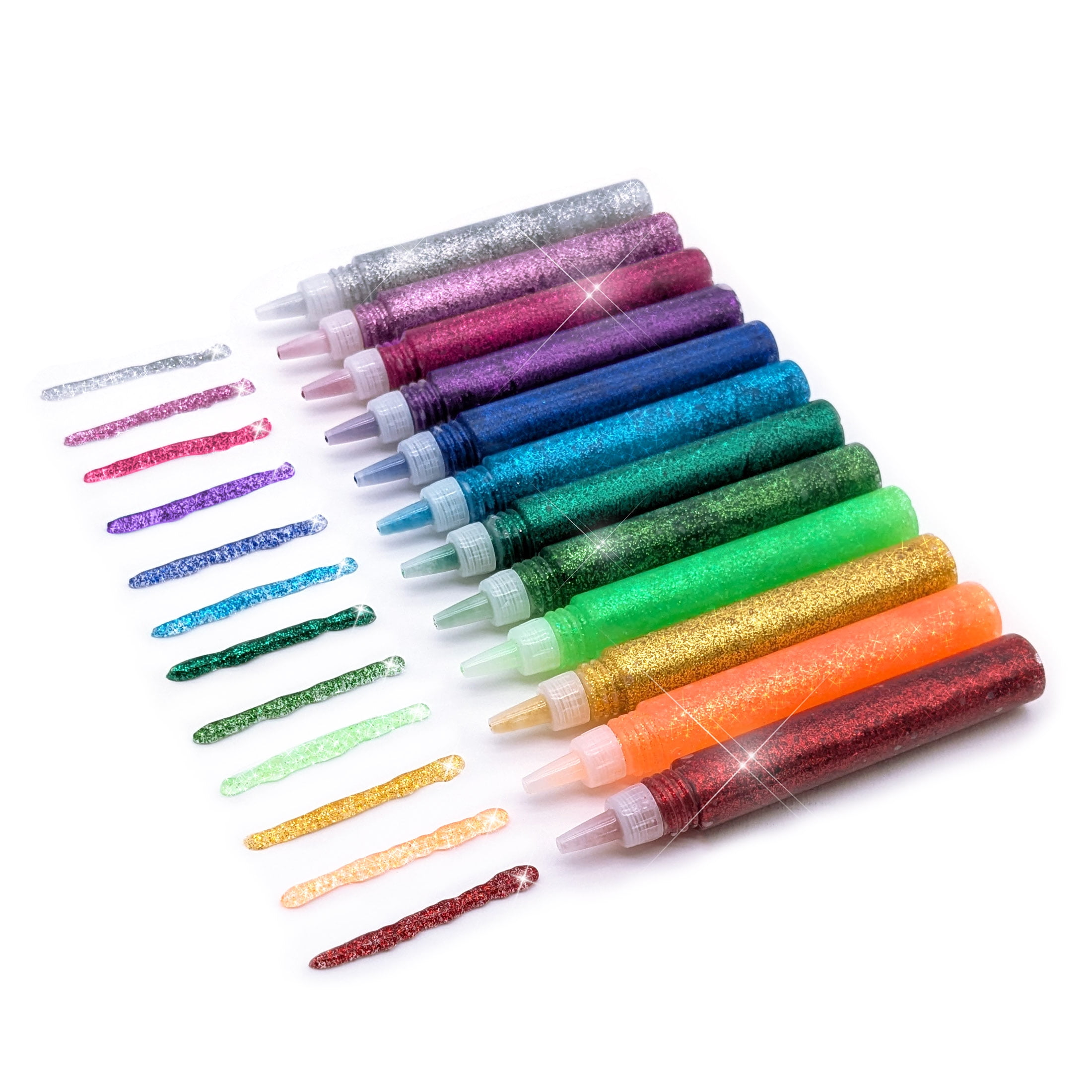 Hello Hobby Glitter Glue Pens for Arts and Crafts, Non-Toxic Adhesive Set (Assorted Colors, 12 Pack) ewcxh