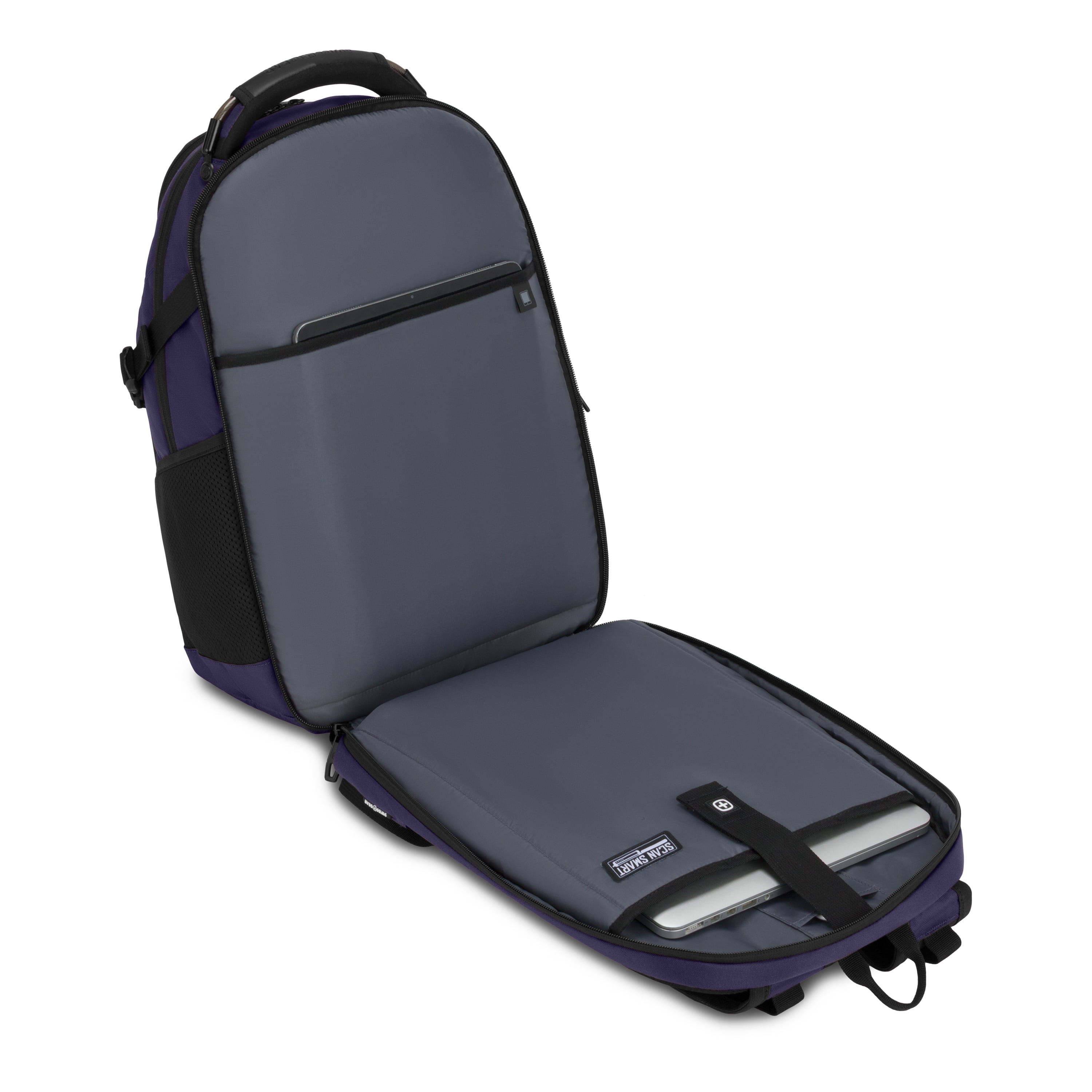 SWISSGEAR Stride ScanSmart Laptop Backpack, Ergonomic Travel Bag for 17 in Laptops (Peacoat Blue, 18 x 13.25 x 7.5 in) h9zll