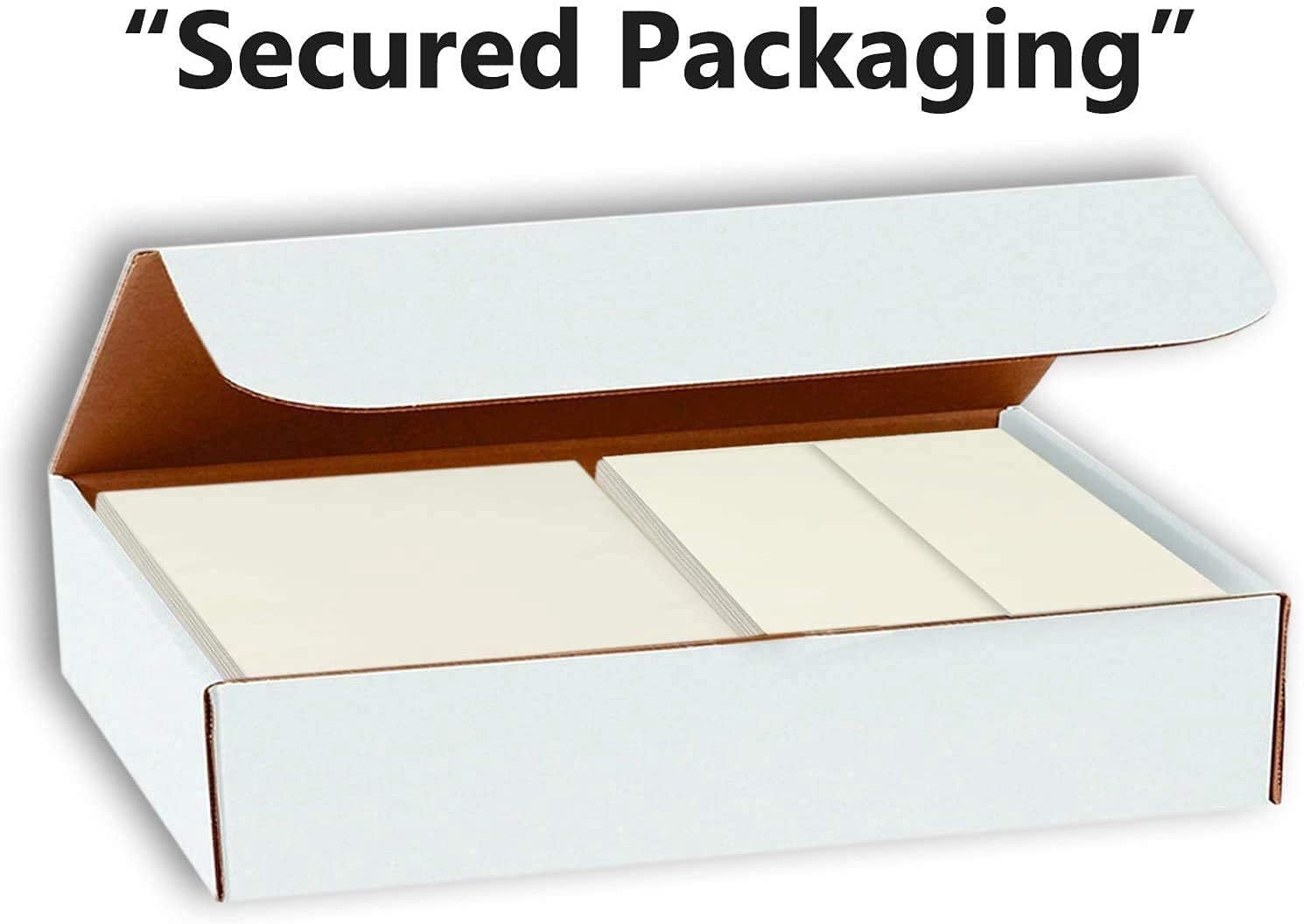 Hamilco Cream White Folded A2 Greeting Card Set with Envelopes (4.25 in x 5.5 in, 100 Pack) y9a2b