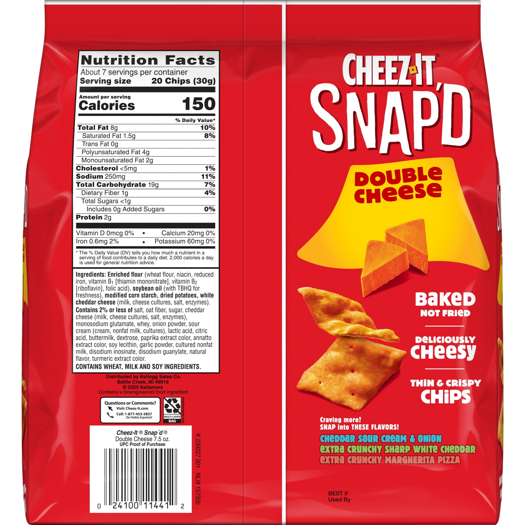 Cheez-It Snap'd Double Cheese Baked Snack Chips (7.5 oz) ts77c