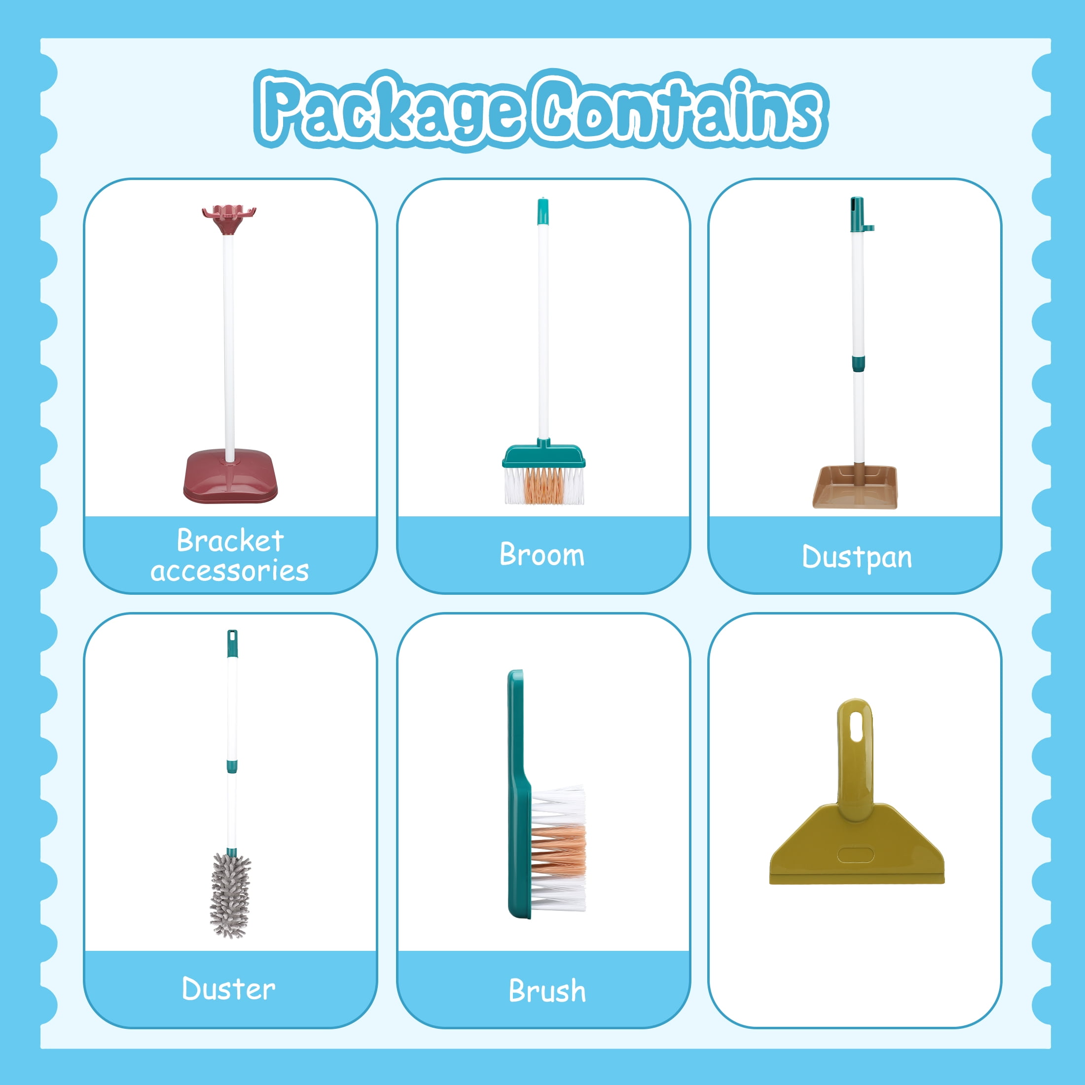 Crtynell Kids Cleaning Set with Realistic Vacuum and Accessories (8 Pieces) hotbj