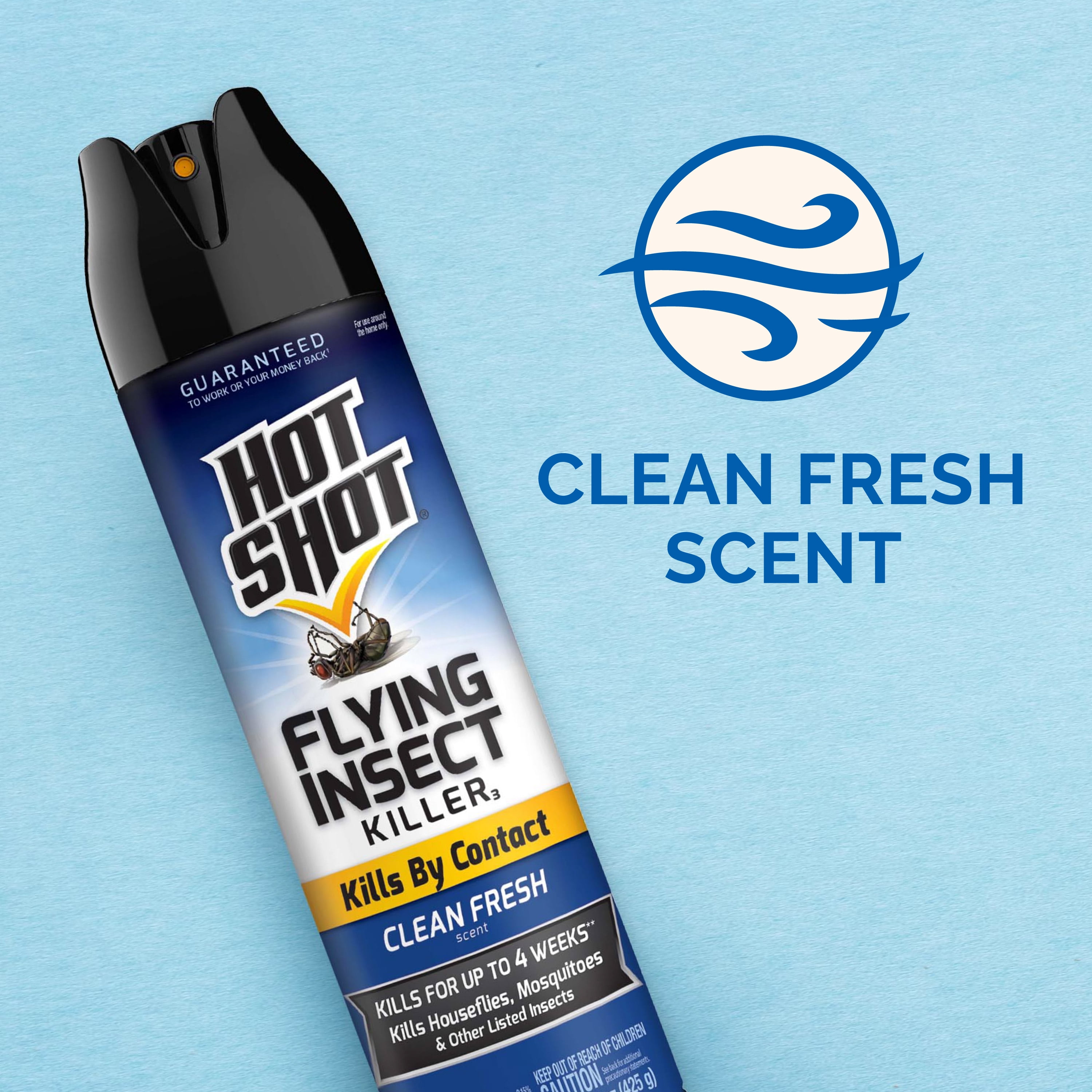 Hot Shot Flying Insect Killer Spray, Fast-Acting Indoor and Outdoor Pest Control (Clean Fresh Scent, 15 oz) 1mvlh