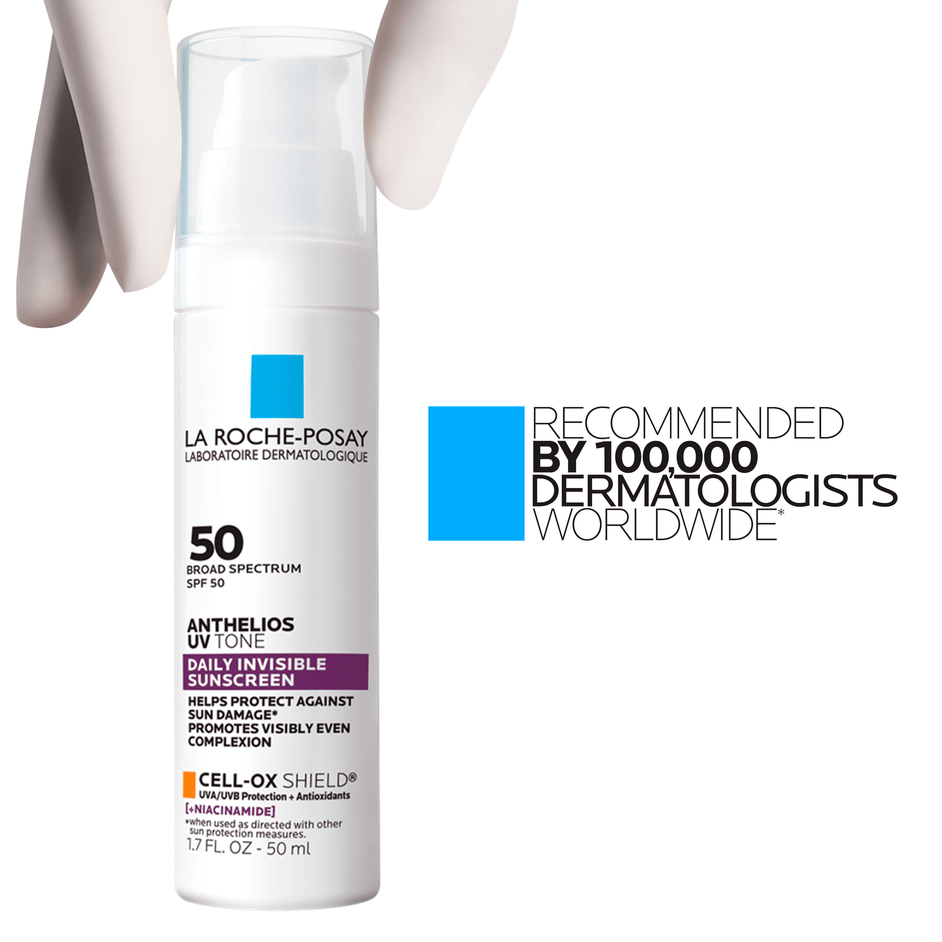 La Roche-Posay Anthelios UV Tone SPF 50 Sunscreen (Invisible Finish, 1.7 fl oz) 50y8g