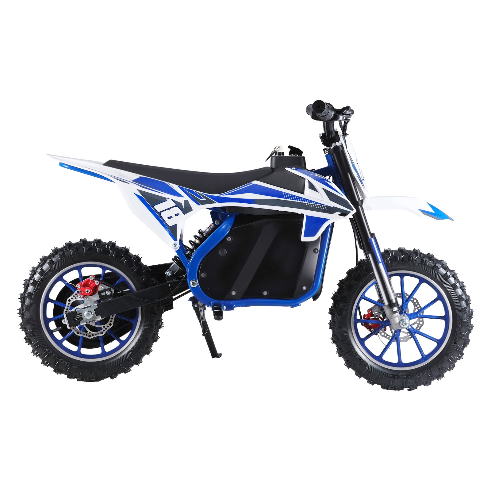 Fompes Electric Dirt Bike for Kids, 3-Speed Off-Road Motorcycle with 250W Motor (Blue, 10 in) ezdpb