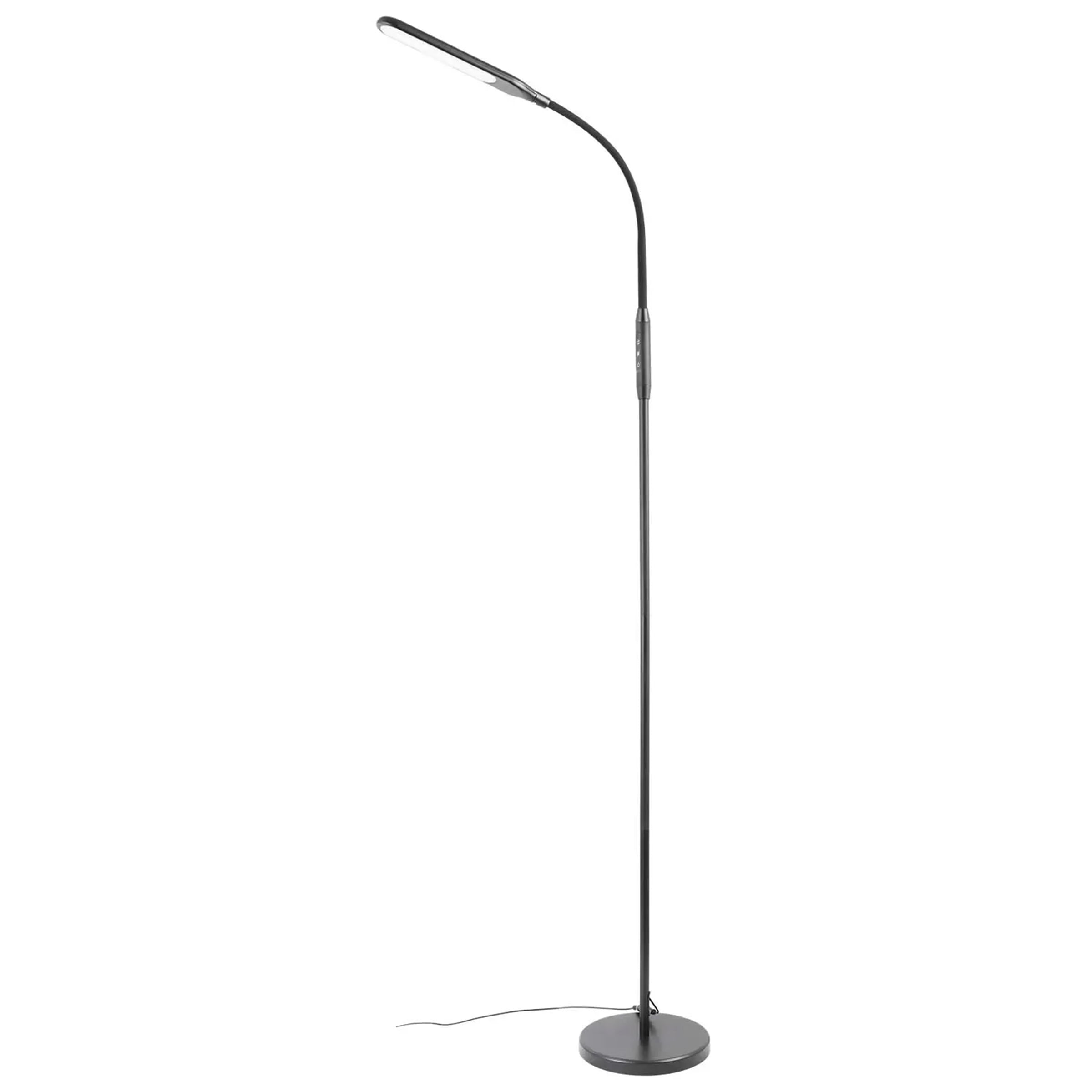 Mainstays LED Floor Lamp, Adjustable Brightness & 4 Color Temperatures, Modern Standing Light for Living Room & Office (Black, 71 in) 46l0f