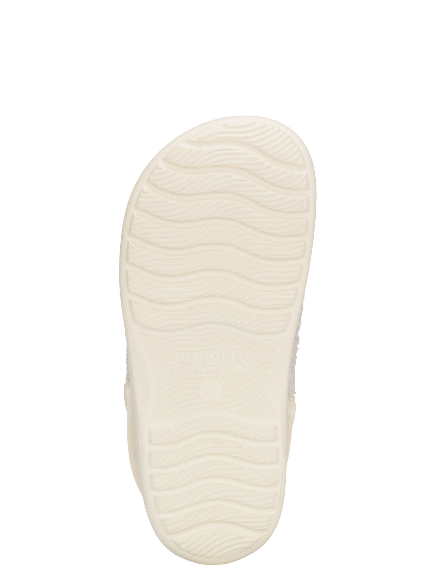 Rugged Shark Girls Cozy Clog Plush Sherpa Lined Slip-on House Shoes (White, Big Kid Size 4) wa6r8