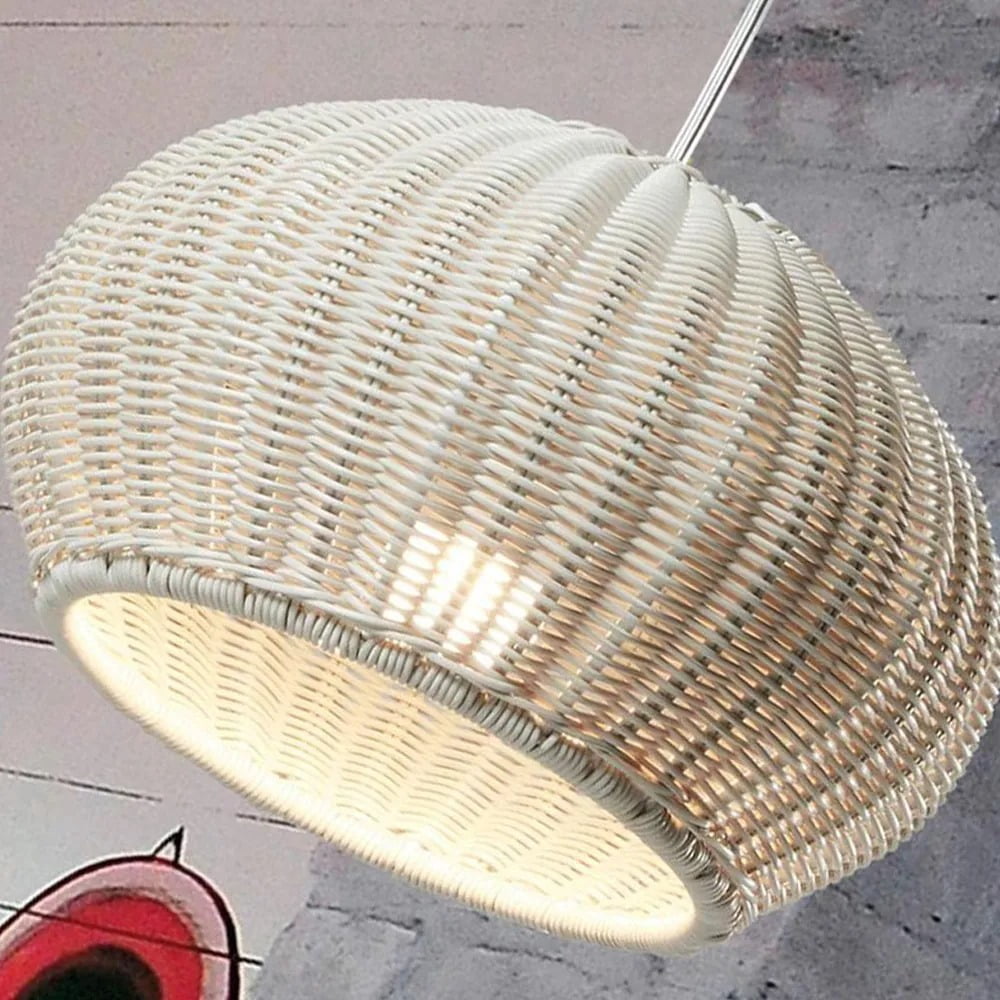 LittleGlovo Hand-woven Rattan Chandelier Waterproof Outdoor Hanging Light (Natural, 12 in) e5toj