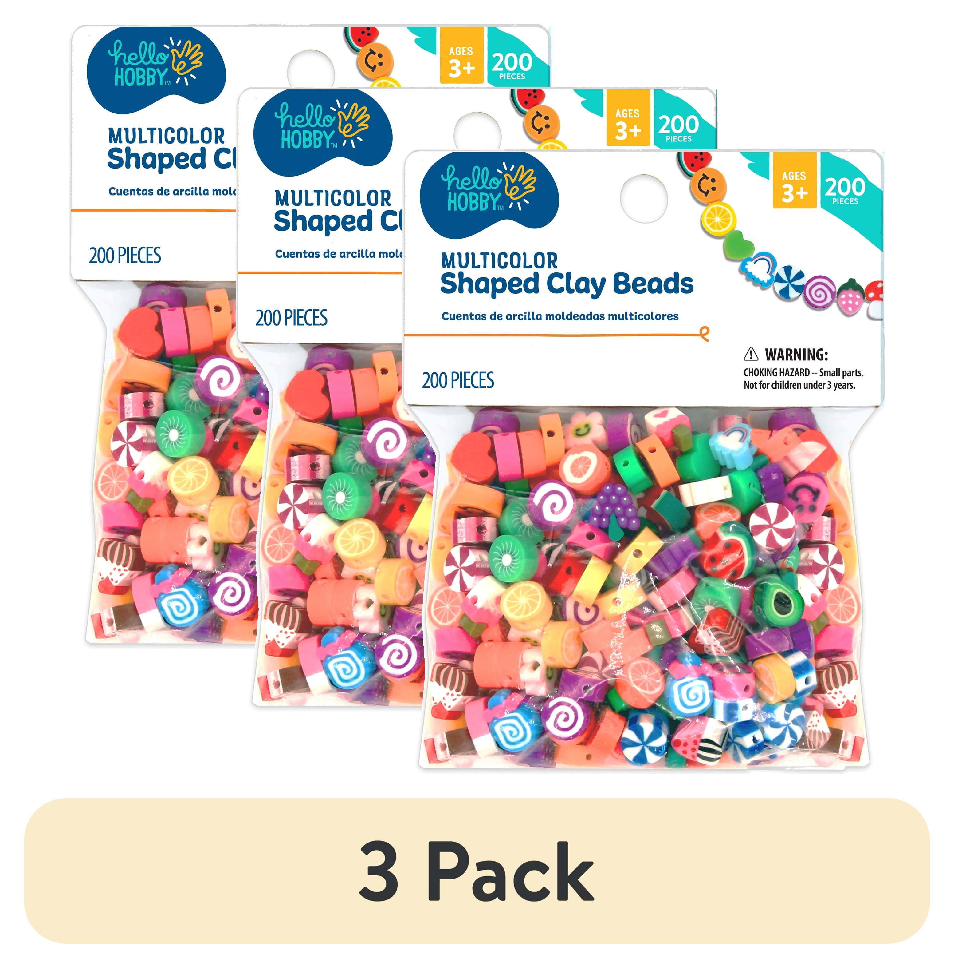 Hello Hobby Shaped Clay Beads for Jewelry Making (Assorted Shapes, 3 Pack, 600 Pieces) rfcnm
