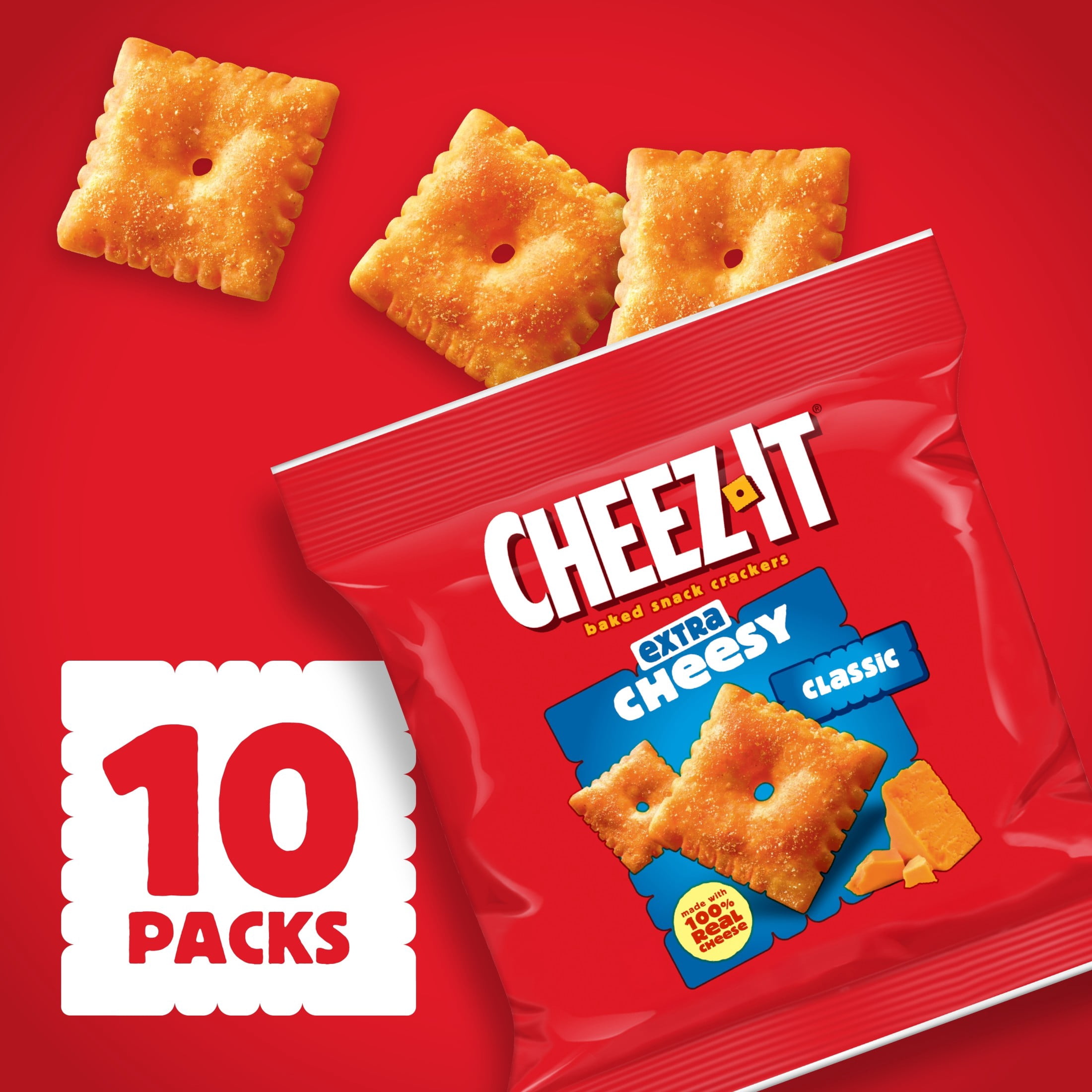Cheez-It Extra Cheesy Baked Snack Crackers, Real Cheese Flavor, Crispy Lunch Snacks (10 oz, 10 Count) mtdu5