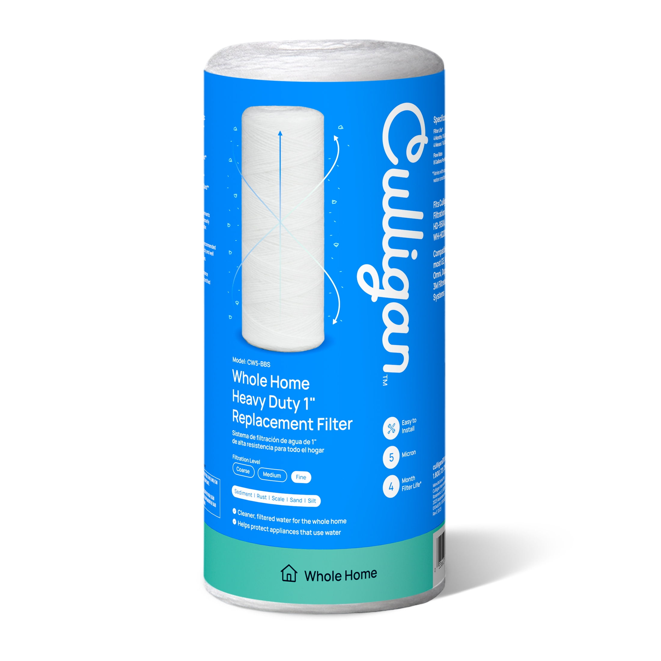 Culligan CW5-BBS Whole Home Heavy Duty Water Filter Replacement (White, 5 Micron) w9o8c
