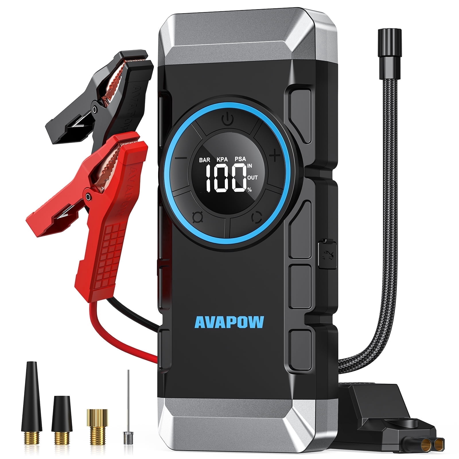 AVAPOW 4000A Jump Starter with Air Compressor (150 PSI, 12V Portable Emergency Power Bank) cktko