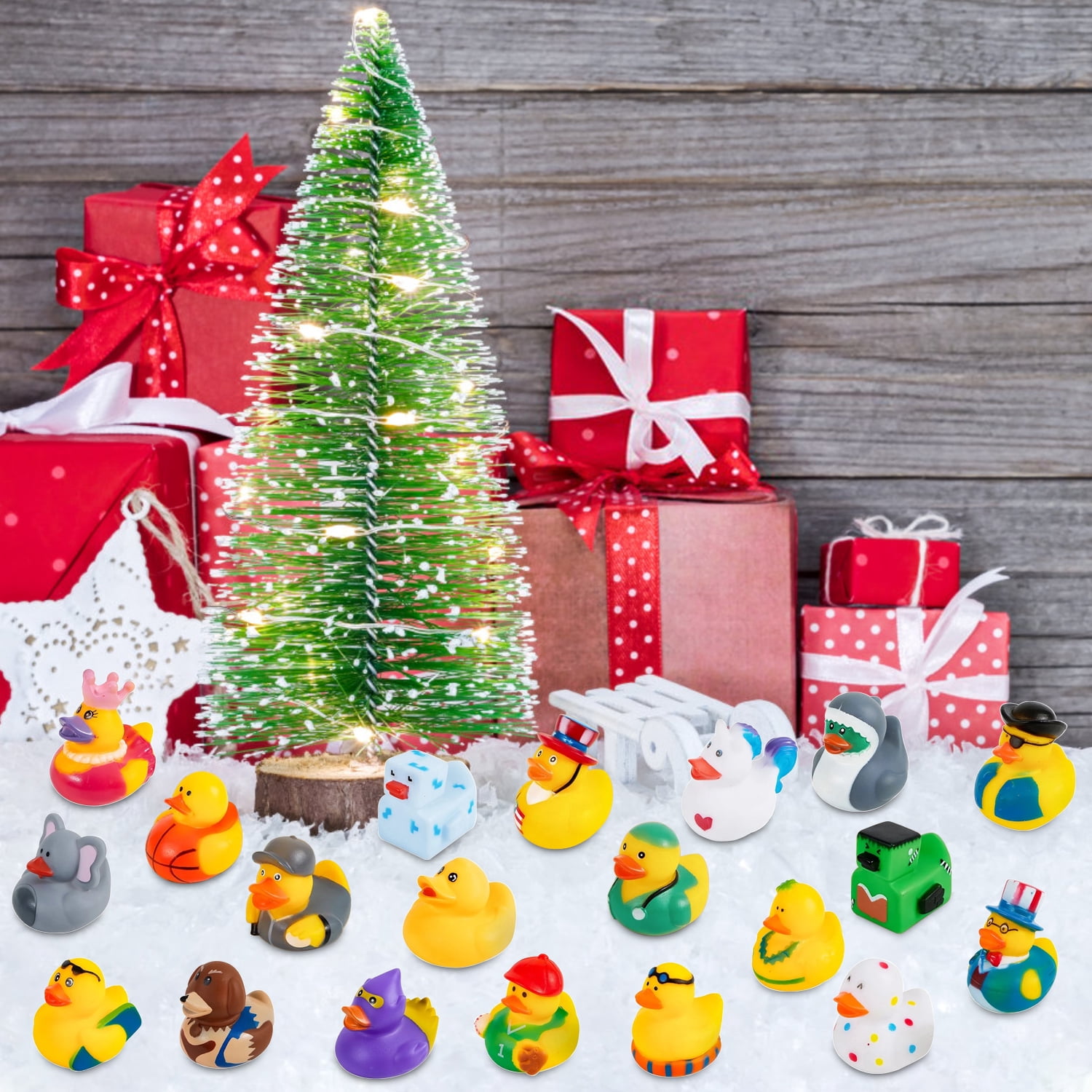 Rirool Assorted Rubber Ducks for Kids Bath Toys, Floating Mini Duckies for Party Favors (Multicolor, 20 Pack) w8gg3
