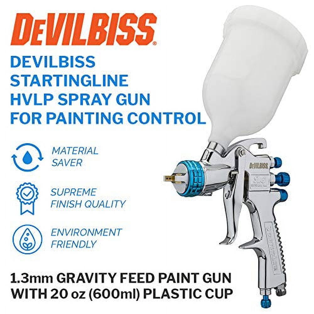 DeVilbiss StartingLine HVLP Spray Gun (White, 20.3 fl oz) j3awf