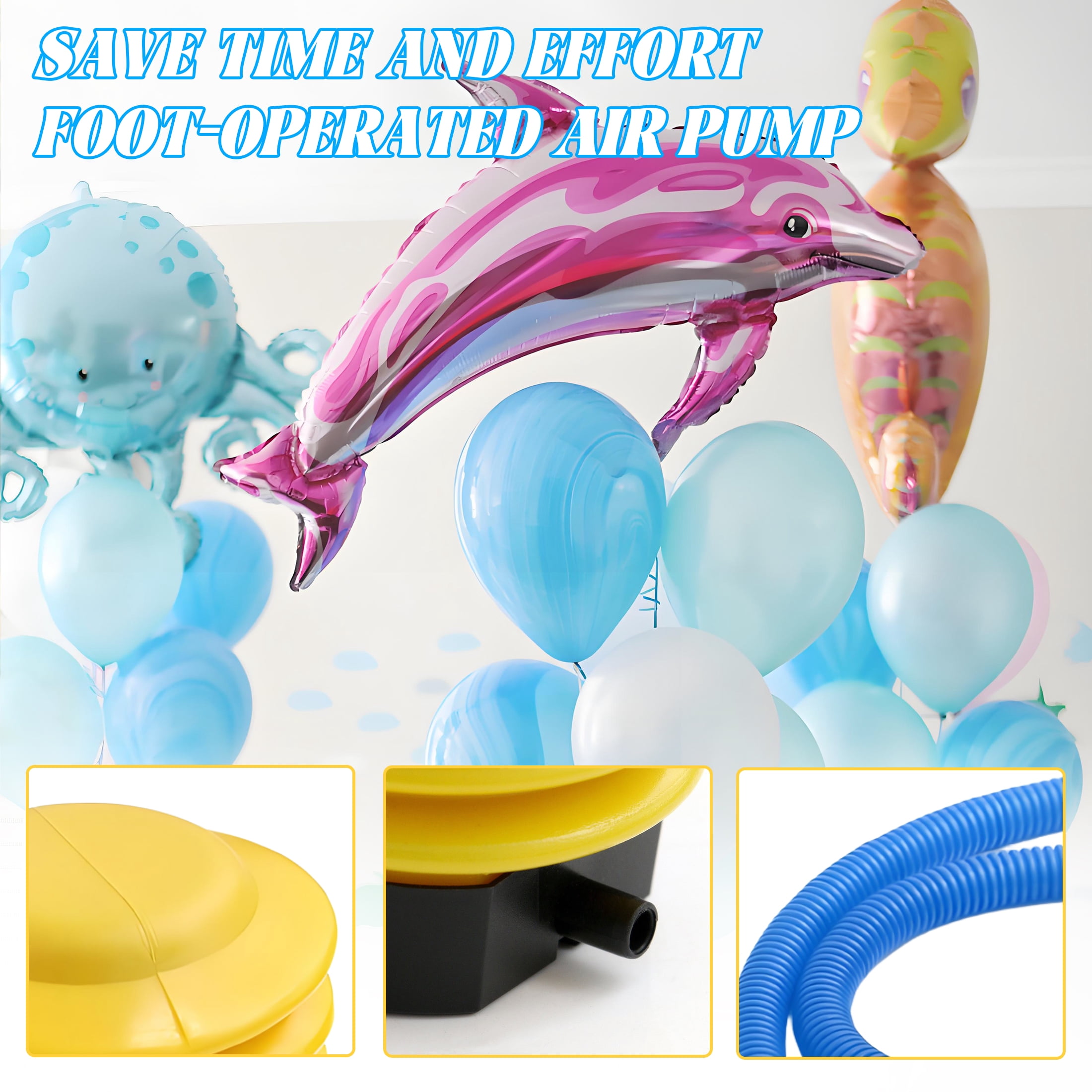 BESTSKY Manual Foot-Pump Balloon Inflator, Portable Air Pump for Party Decorations and Crafting (3.94x3.94x3.94 in) 86eb9