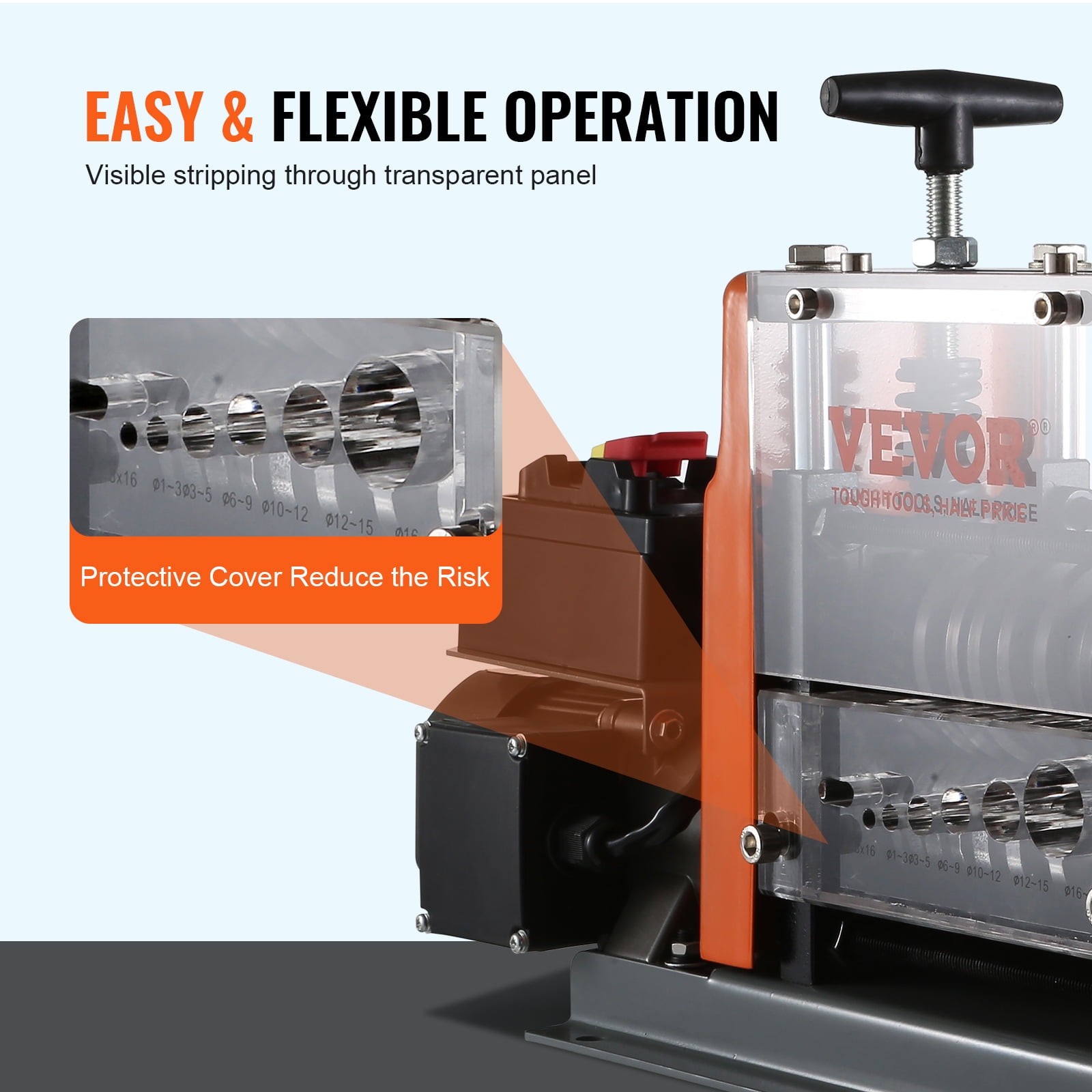 VEVOR Electric Wire Stripping Machine, Motorized Copper Cable Stripper with 7 Channels for Recycling (0.06 in - 0.98 in) ezse4 - Image 4