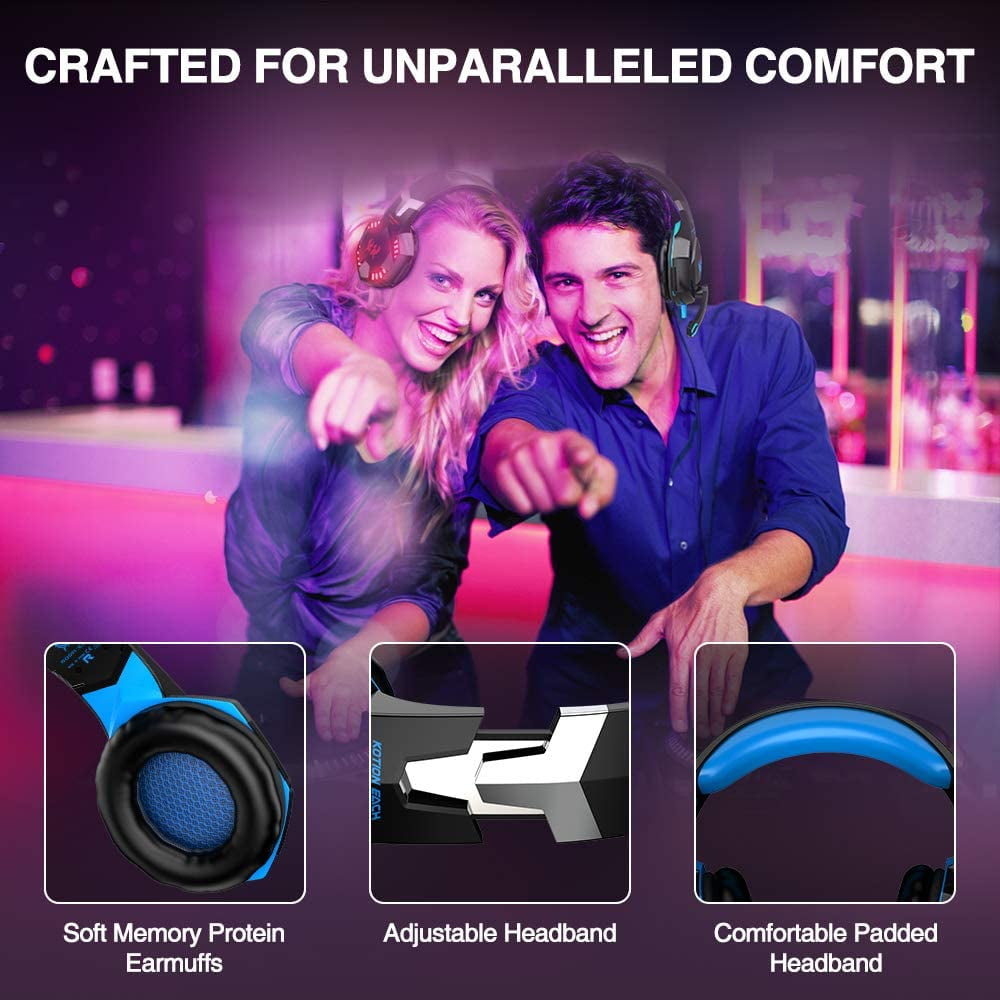 SPBPQY G2000 Gaming Headset with Noise Cancelling Microphone and LED Lights (Blue, 1 Unit) gzoz9
