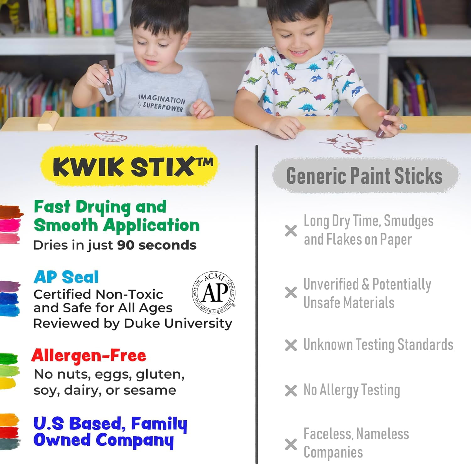The Pencil Grip Kwik Stix Tempera Paint Sticks (Classic Colors, 12 Count) ns9l7