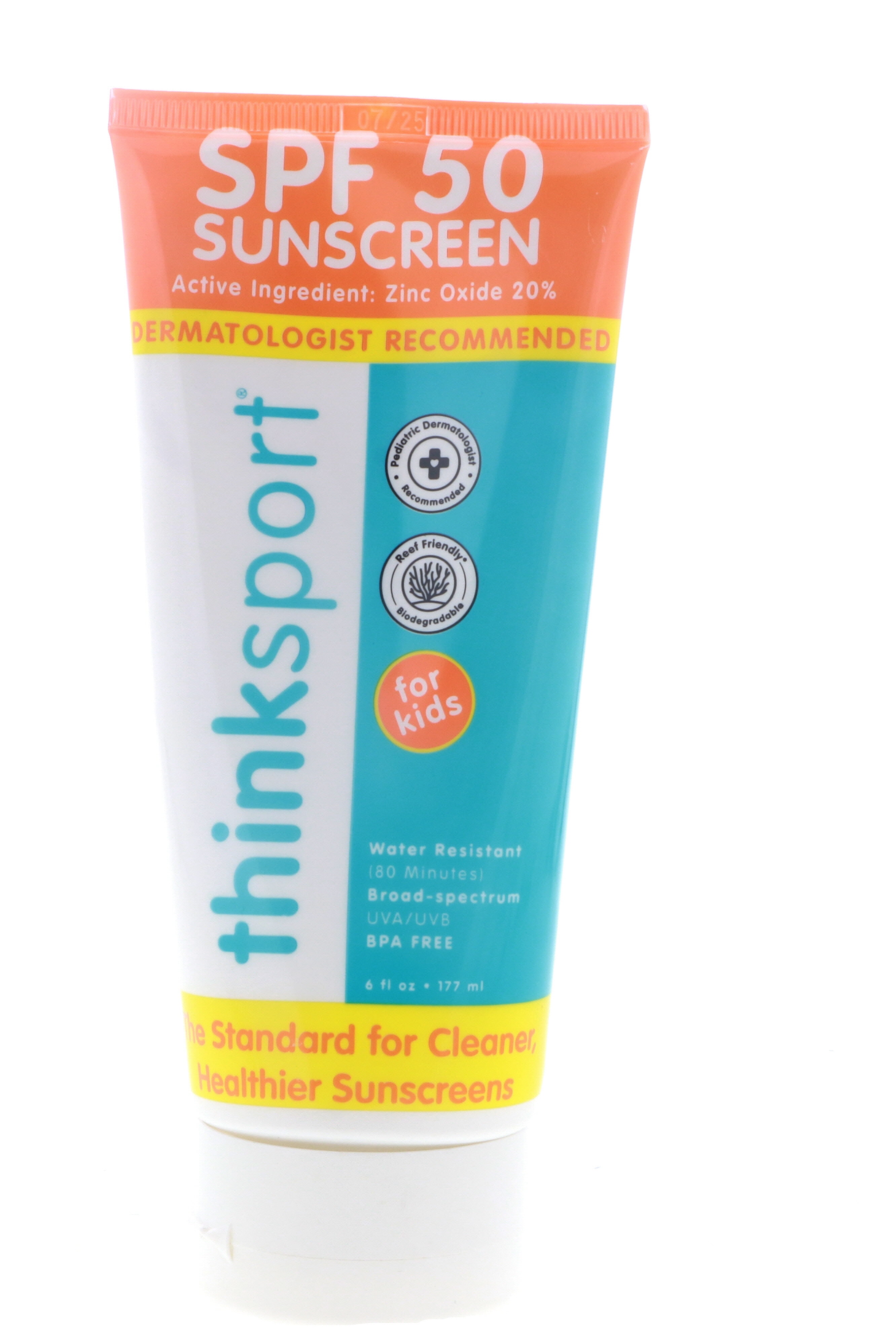 Thinksport Kids Sunscreen SPF 50+ Broad Spectrum Mineral Protection (White, 6 oz) k6539