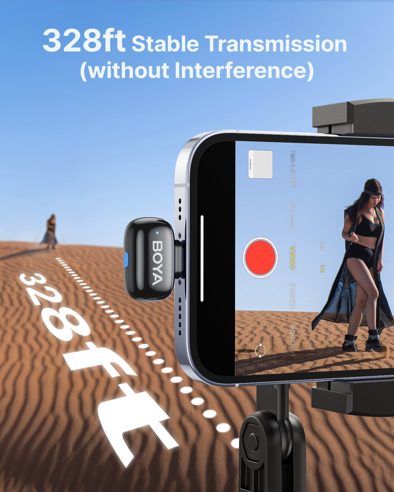 BOYA Mini 2 Wireless Lavalier Microphone System with Charging Case (Black, 328 ft Range) 4ezva