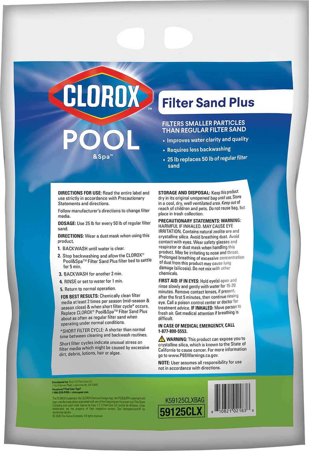 Clorox Pool&Spa Filter Granular Sand with Clarifier for Swimming Pool Maintenance (25 lb) g7xox - Image 2