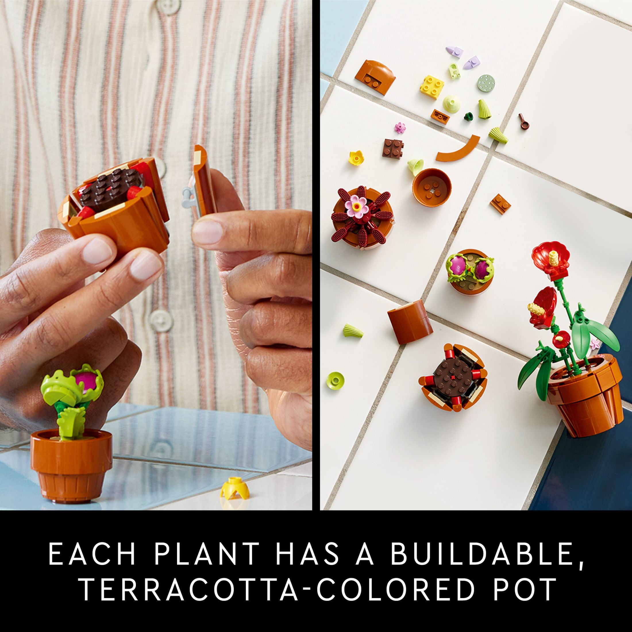 LEGO Botanicals Tiny Plants Building Set, Artificial Indoor Plant Decor for Home and Office (758 Pieces) 24yek