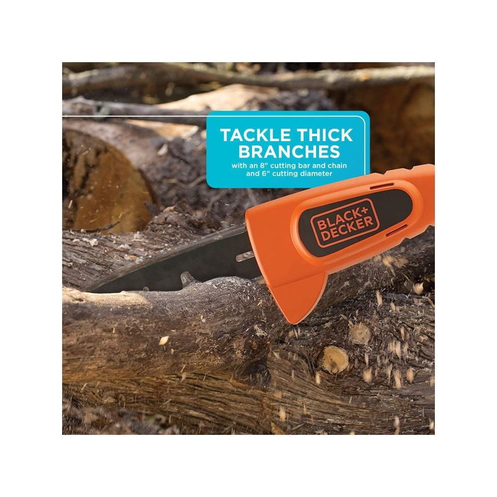 BLACK+DECKER 20V MAX Cordless Pole Saw with Extension Handle (Black, 8 in. Bar) g8bcq