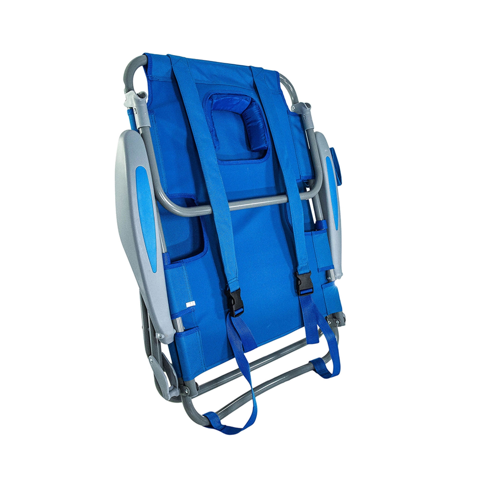 Ostrich On-Your-Back Outdoor Reclining Beach Chair with Face Cavity (Blue, 46 x 24 x 33 in) fw156