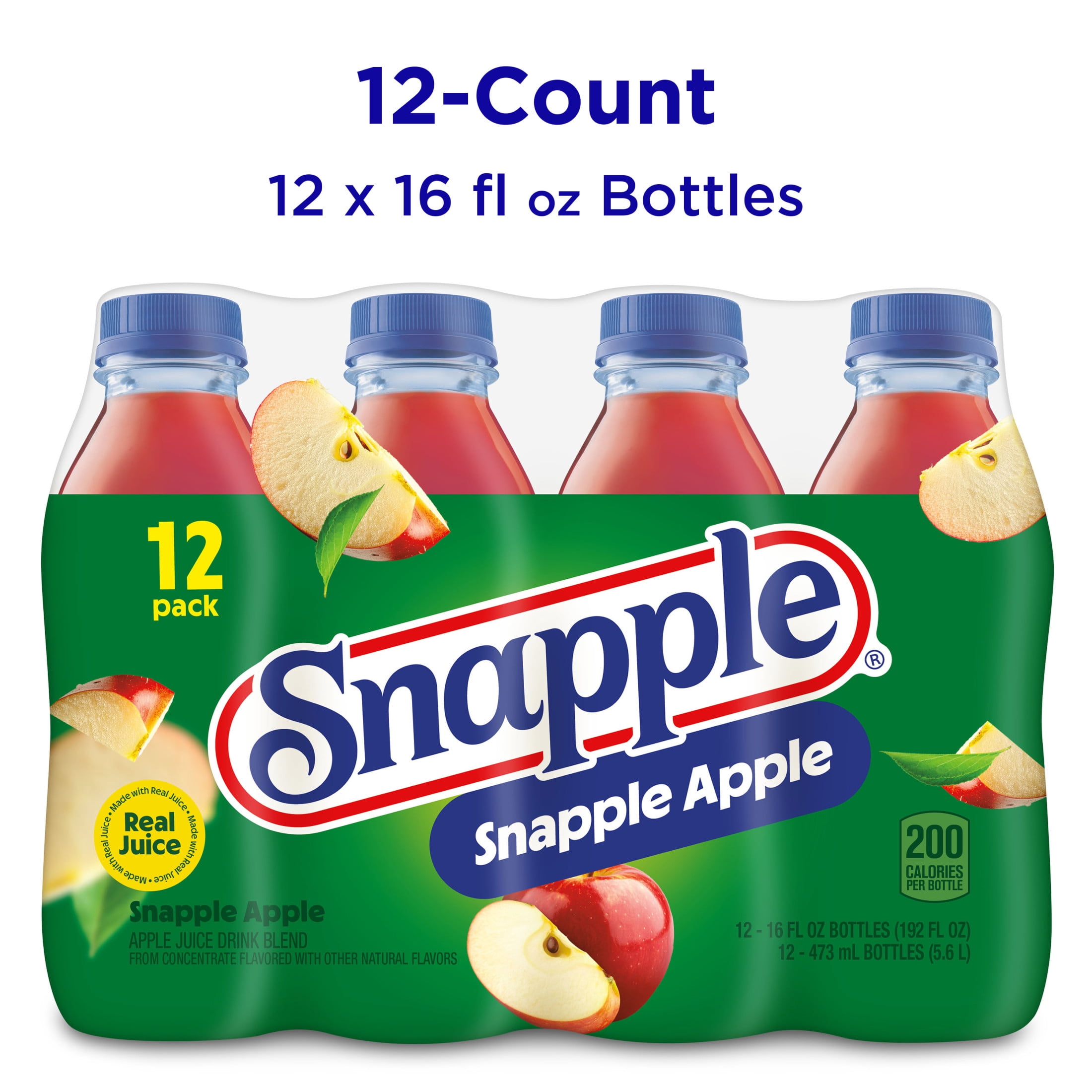 Snapple Apple Juice Drink, Refreshing Fruit Beverage (16 fl oz, 12 Pack) 8zo1y