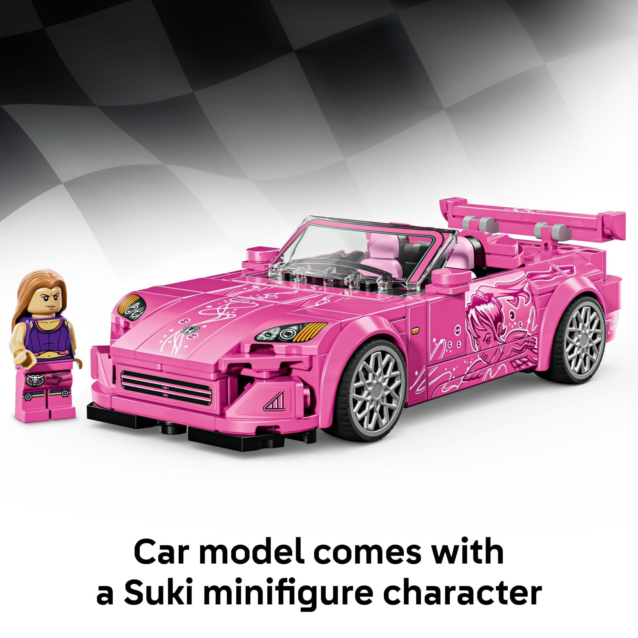 LEGO Speed Champions 2 Fast 2 Furious Honda S2000 Building Set with Suki Minifigure (Hot Pink, 300 Pieces) kdcxb
