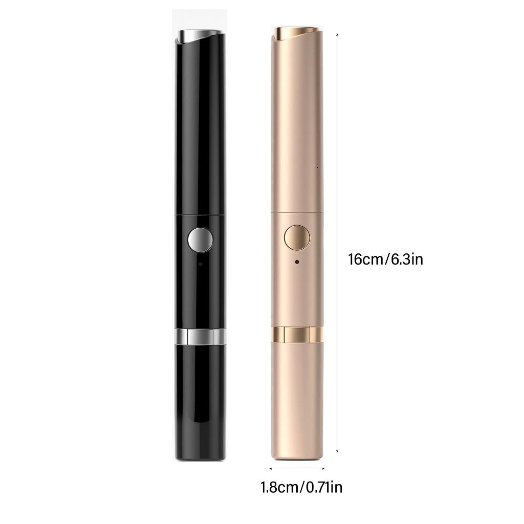 Necvior 2-in-1 Electric Eyebrow Trimmer and Heated Eyelash Curler, Precision Facial Hair Remover (Gold) l3n2t