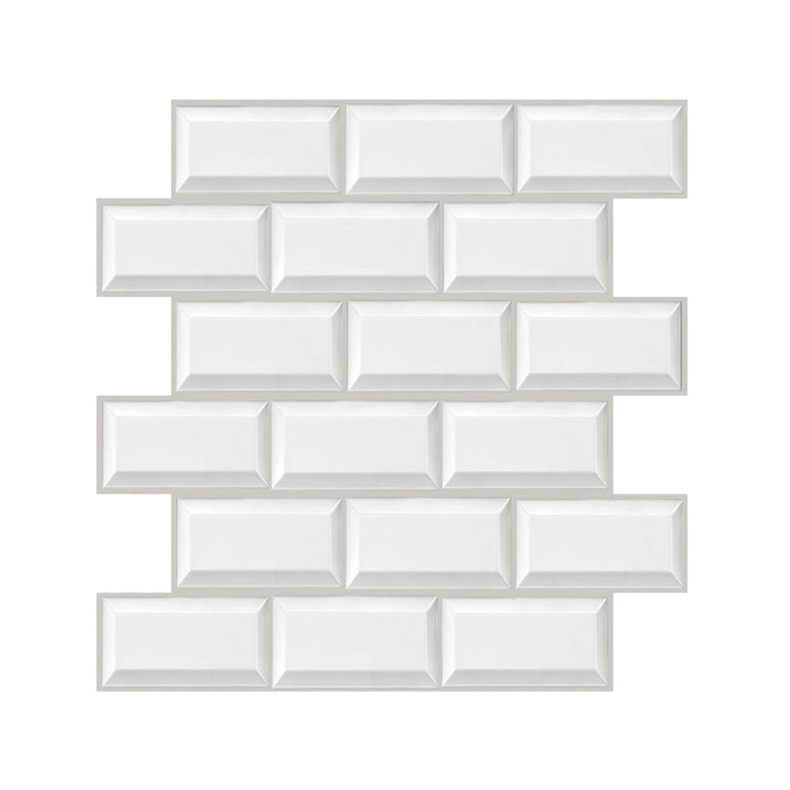 Affordablo Peel and Stick Backsplash Subway Wall Tile (White, 12 in x 12 in) mtwxq