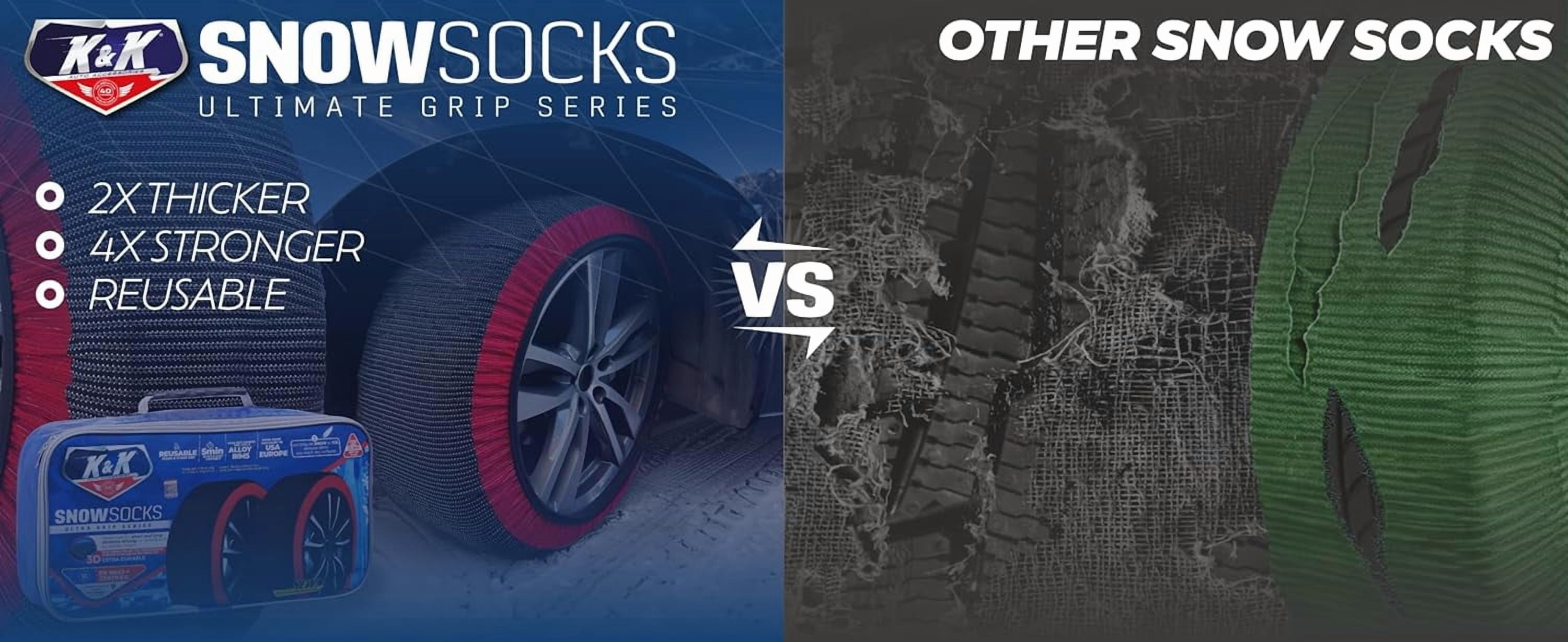 KNK Boutique Snow Socks Pro Series Tire Traction Device (Medium) 6xidb