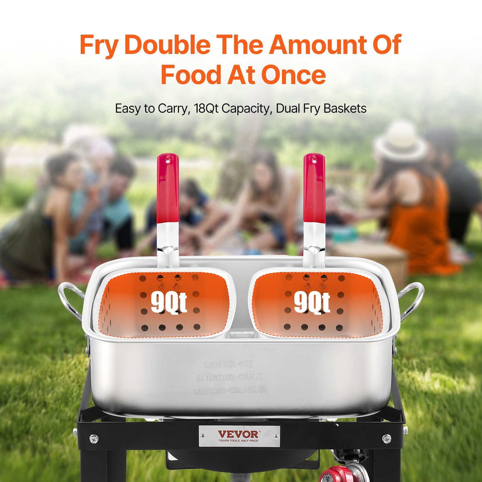 Outdoor Propane Deep Fryer Kit with 2 Baskets (18 Qt) 1p5ka - Image 3