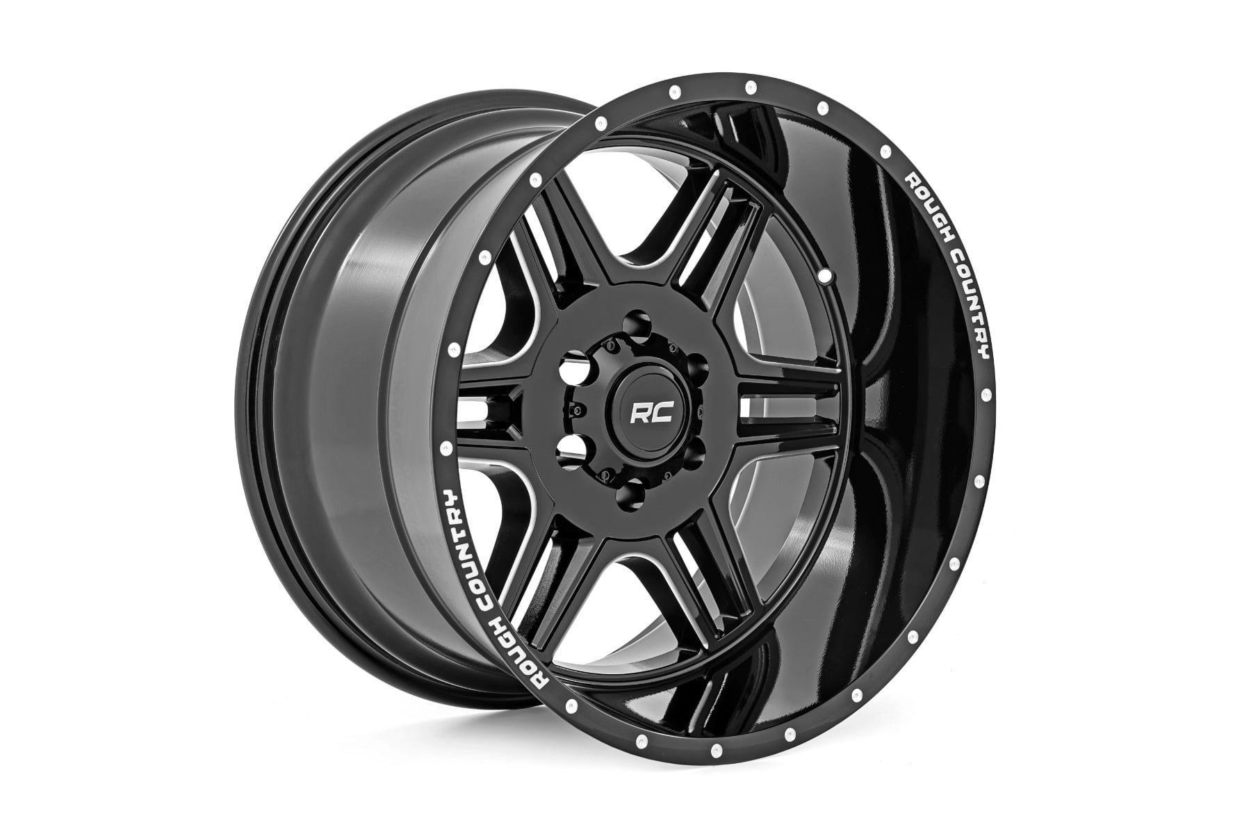 Rough Country 92 Series One-Piece Wheel (Gloss Black, 18x9 in) lpiqs
