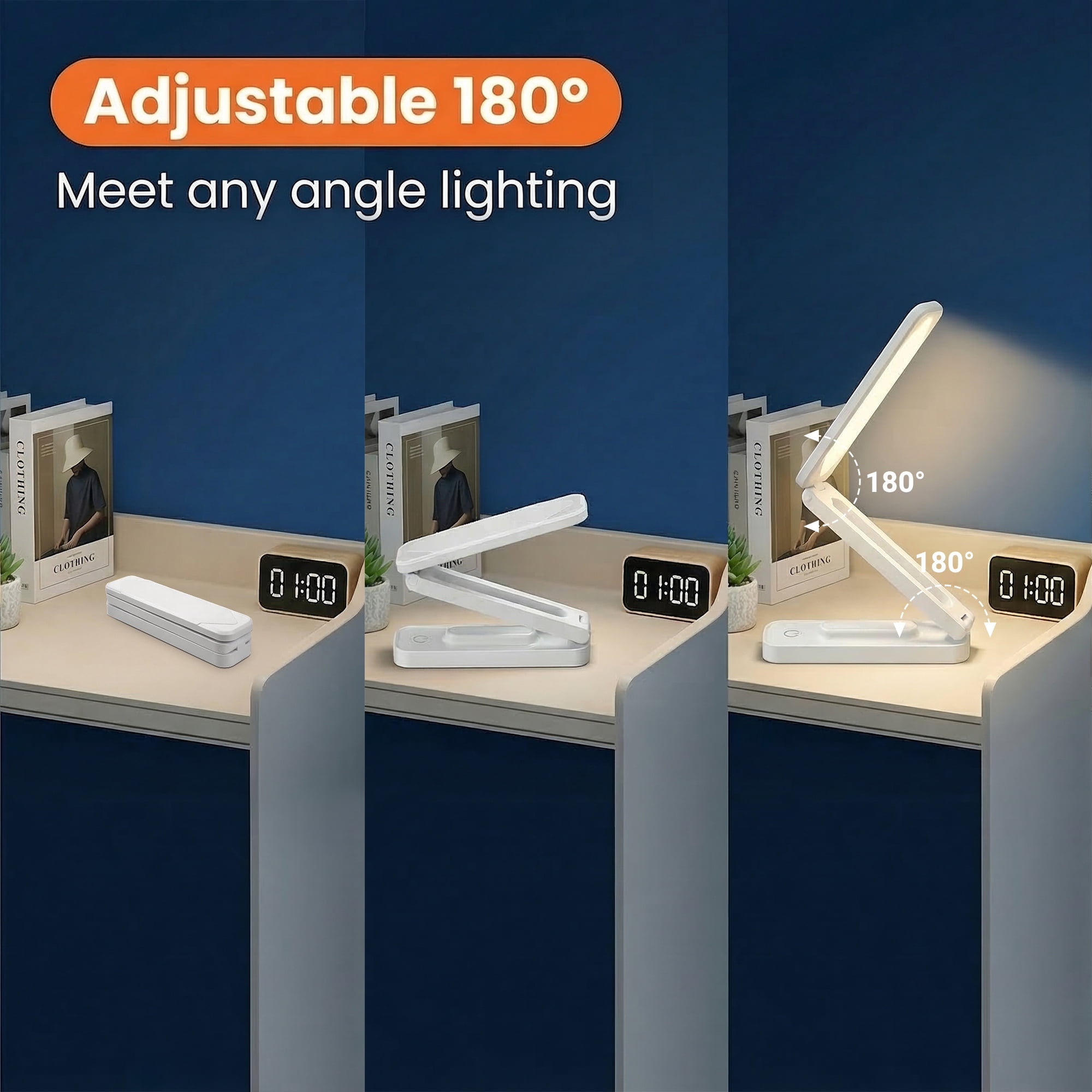 DAYBETTER LED Desk Lamp, Eye-Caring Rechargeable Reading Light with Touch Control (White, 2000mAh) 4rwmh