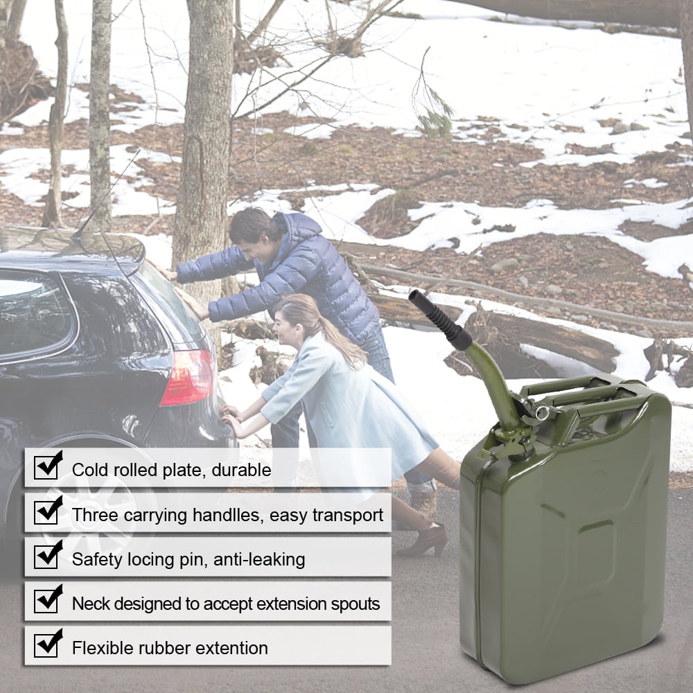 Ktaxon Portable Fuel Storage Container, Heavy-Duty Steel Emergency Backup Gas Carrier (Army Green, 5 gal) p4vv3