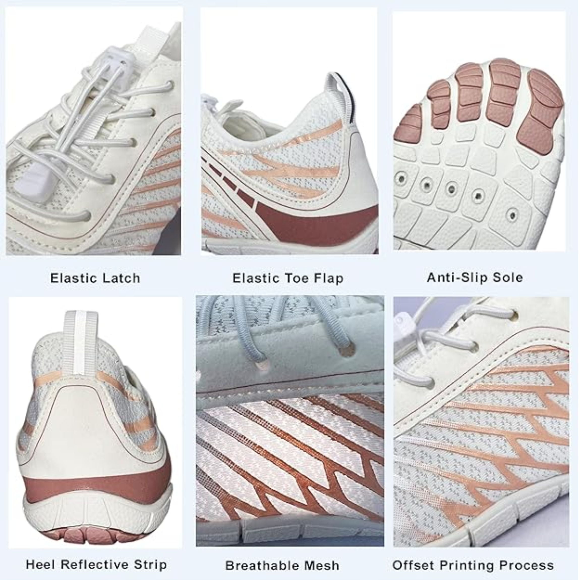 BERANMEY Barefoot Water Shoes for Women & Men, Wide Toe Box Hiking & Swimming Sneakers (White, 9 US) t0d7s