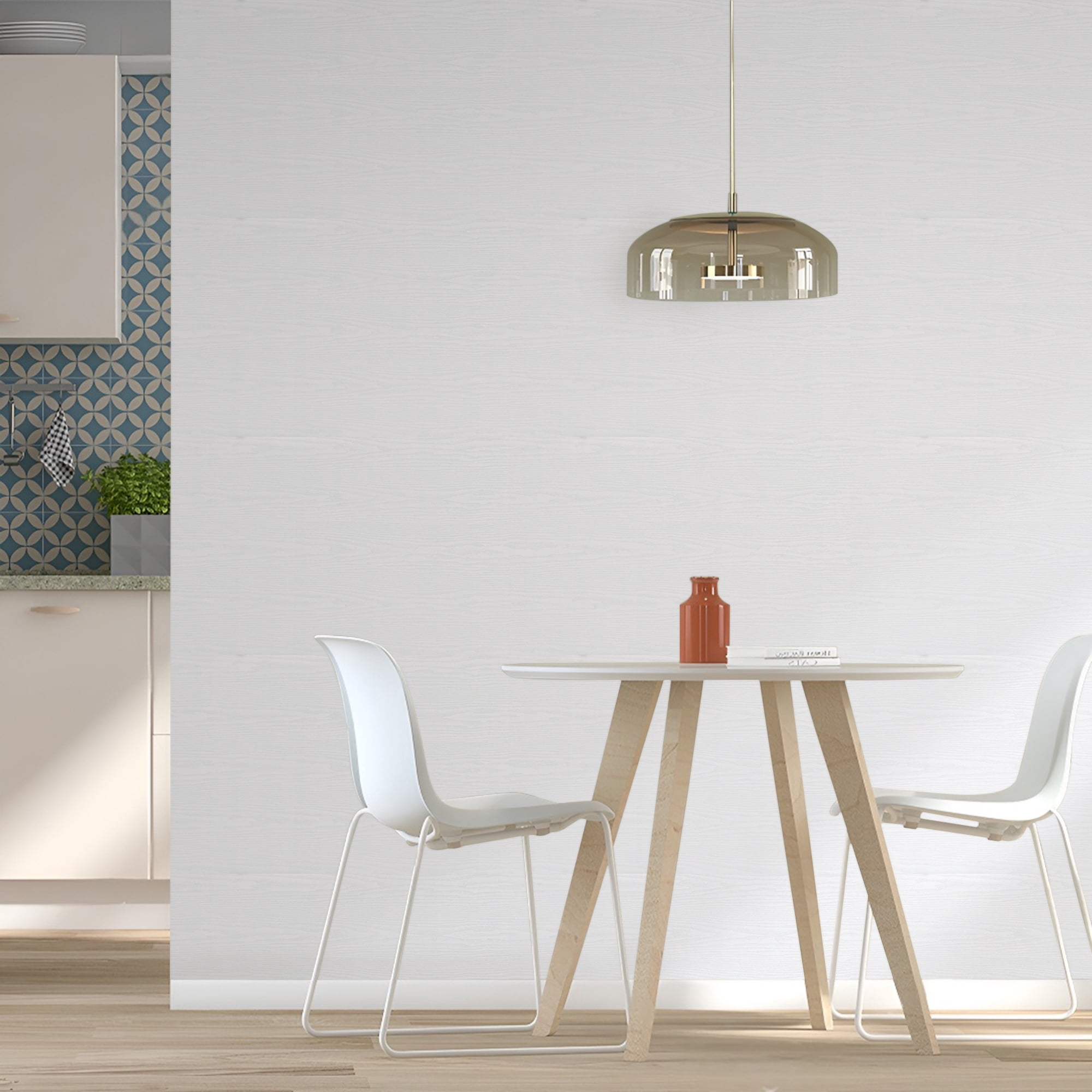 Abyssaly White Wood Peel and Stick Wallpaper, Self-Adhesive Removable Contact Paper for Kitchen and Furniture (White, 17.7 in x 236.2 in) ckzqv