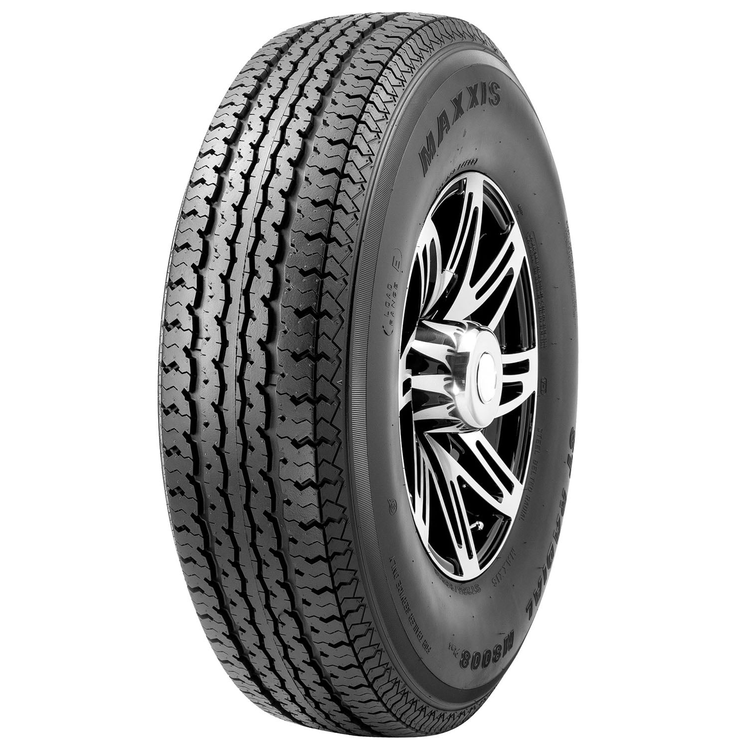 Maxxis M8008 Plus Trailer Tire, Heavy-Duty Radial Design, Enhanced Load Capacity (205/75R15, 2 Pack) 1b6j6